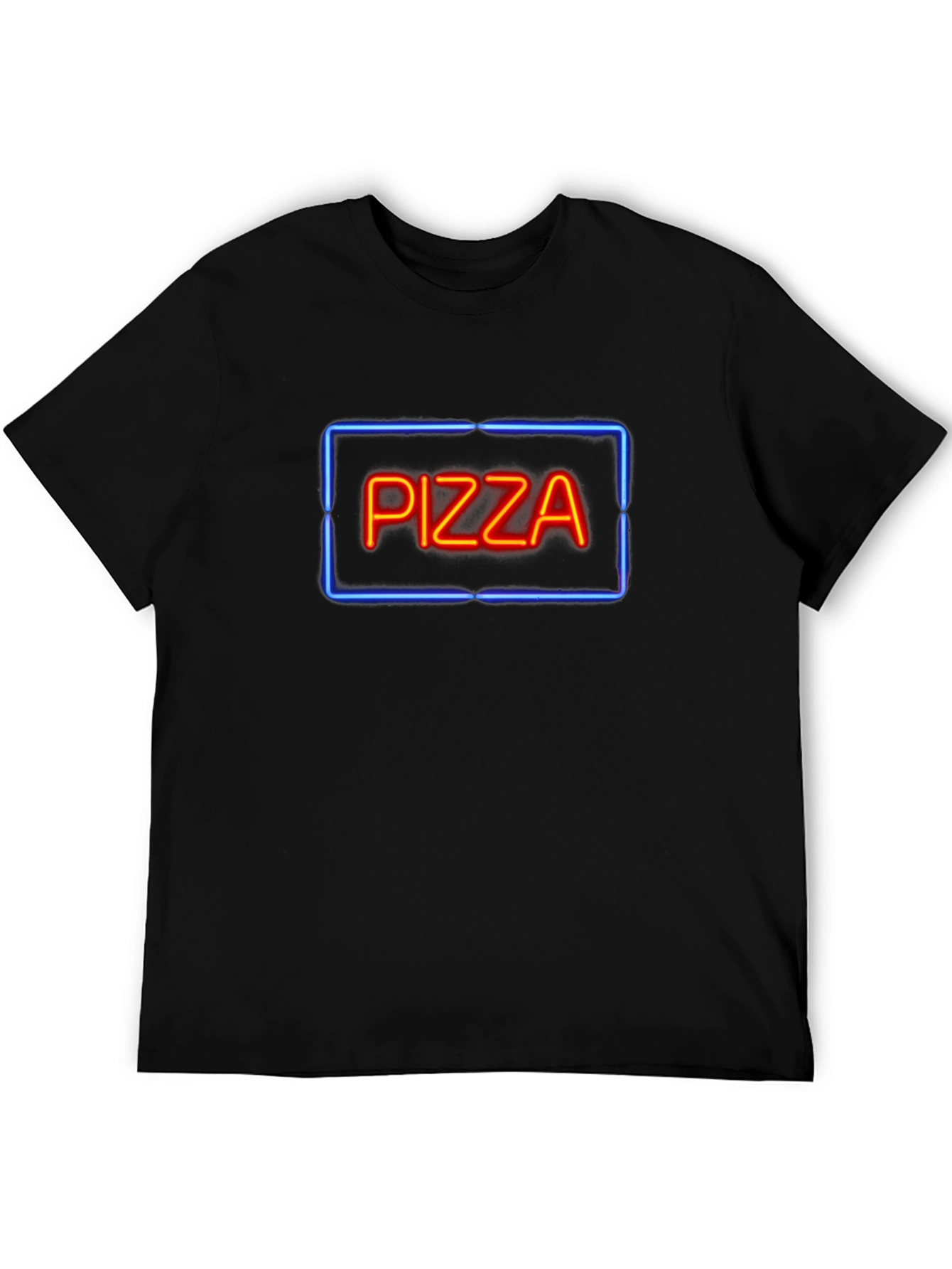 Neon Pizza Sign Graphic Tee - Black
