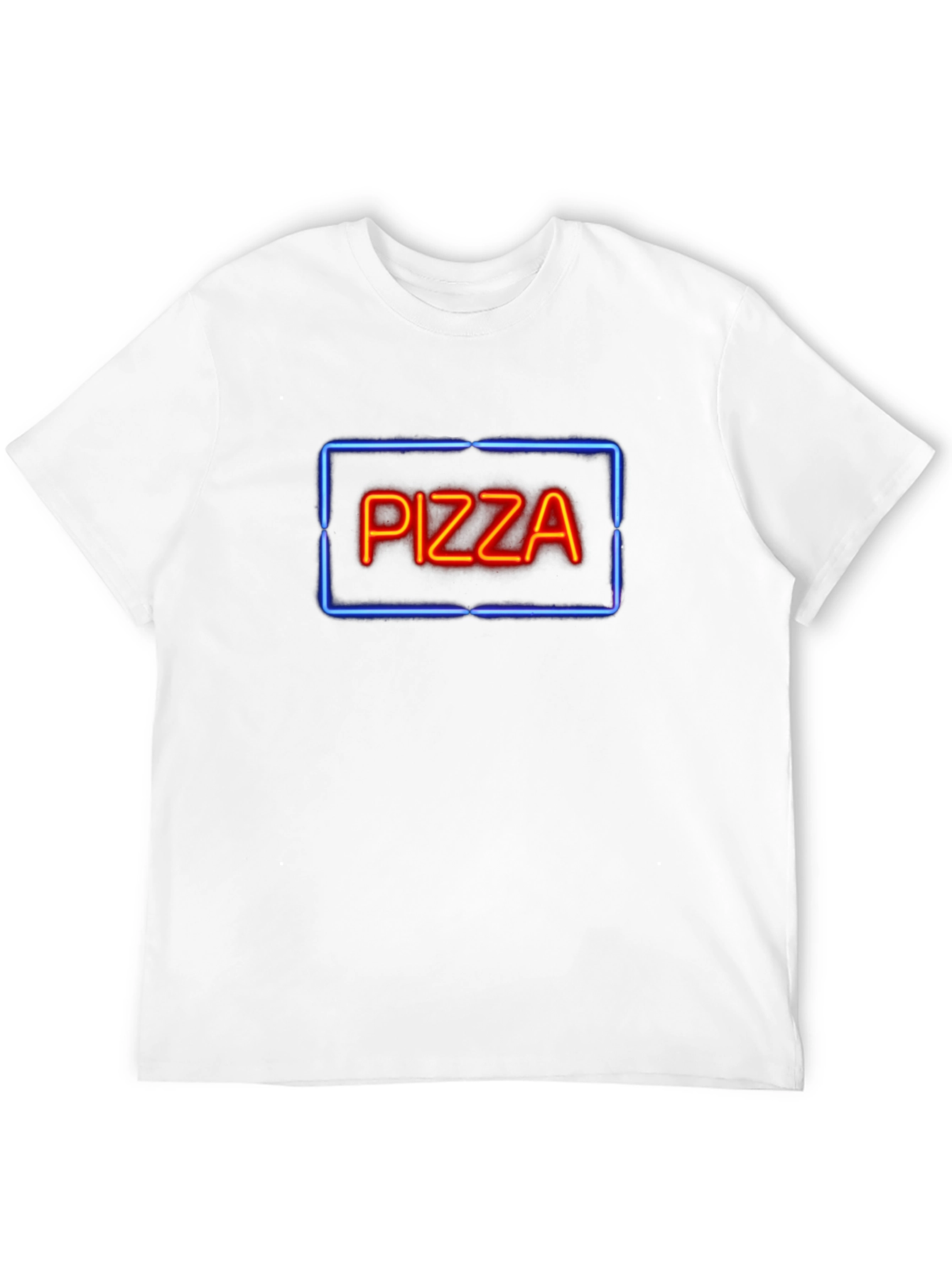 Neon Pizza Sign Graphic Tee - Black