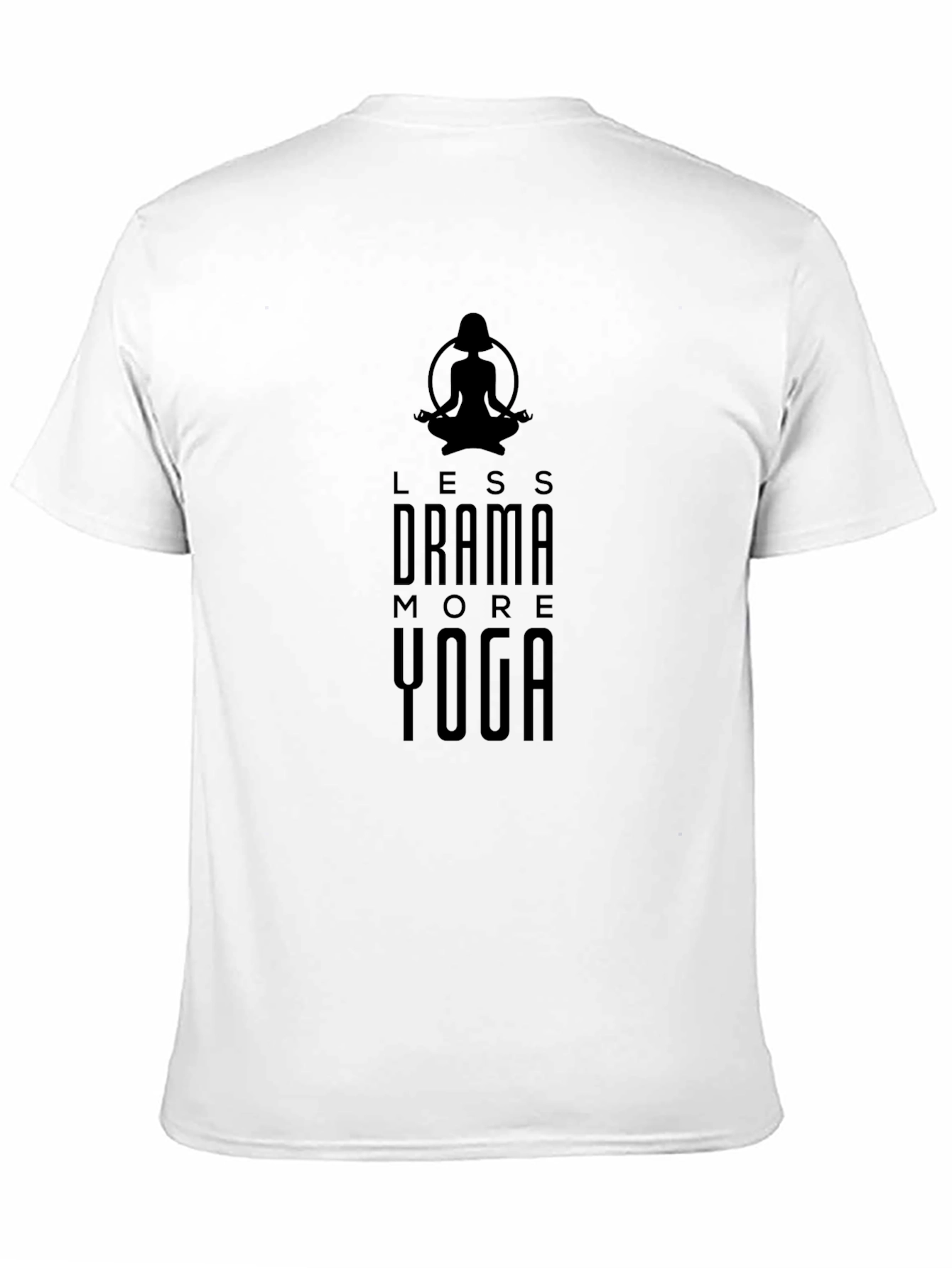 Less Drama More Yoga Black Graphic T-Shirt