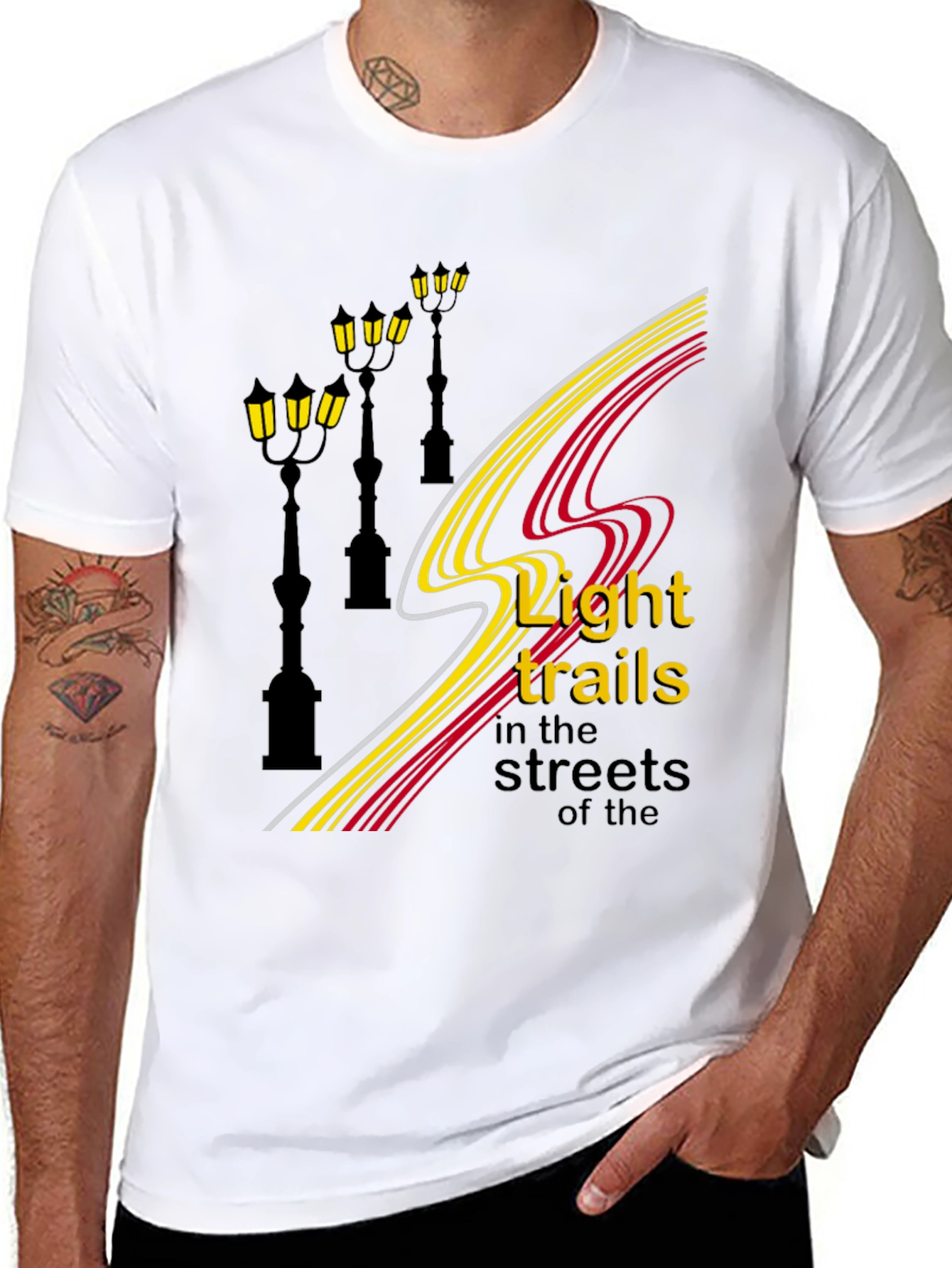 City Lights Mens Black Graphic Tee