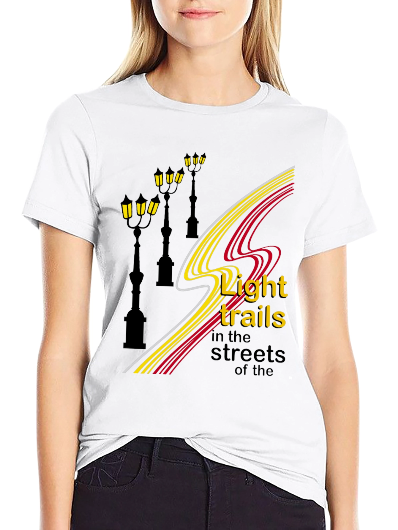 City Lights Mens Black Graphic Tee