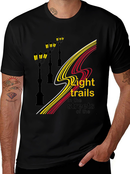 City Lights Mens Black Graphic Tee
