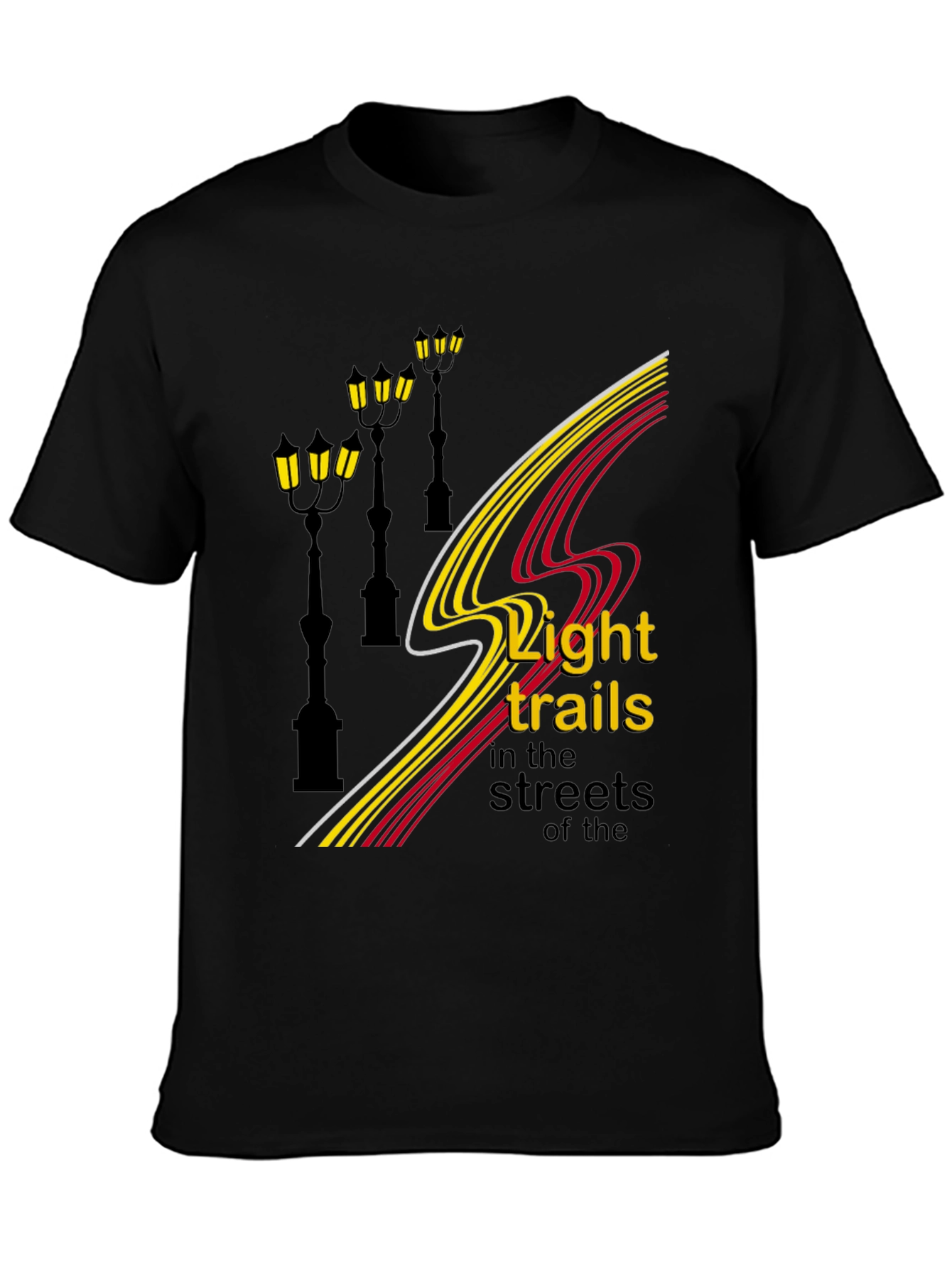 City Lights Mens Black Graphic Tee