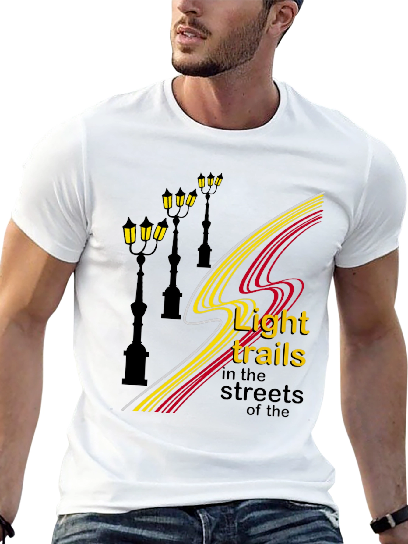 City Lights Mens Black Graphic Tee