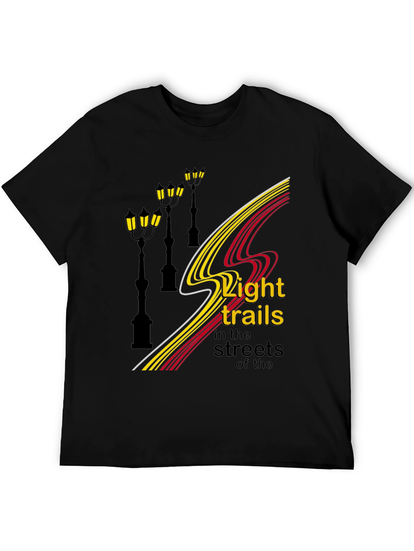 City Lights Mens Black Graphic Tee