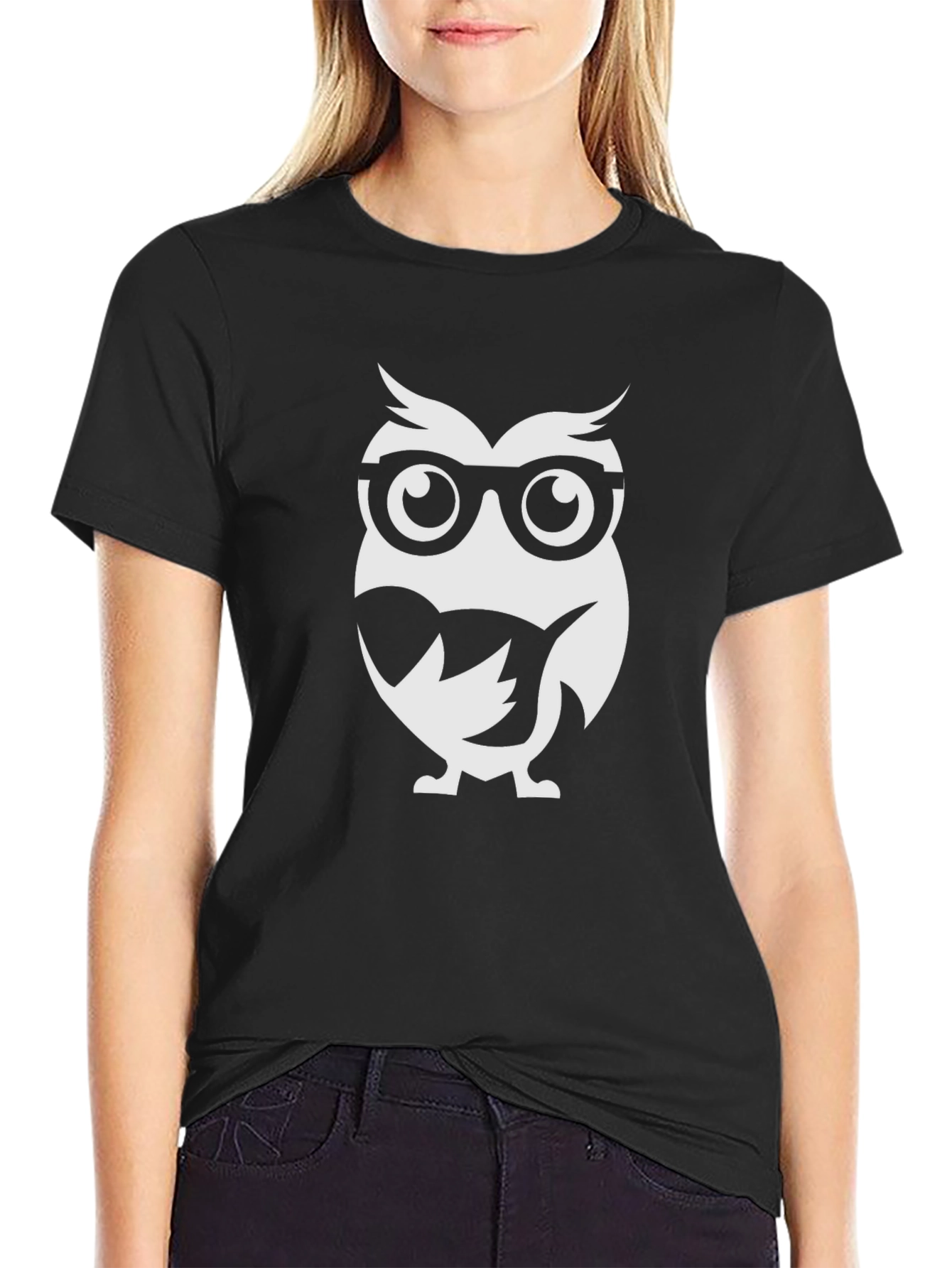 Black Owl Nerd T-Shirt - Stylish & Comfy