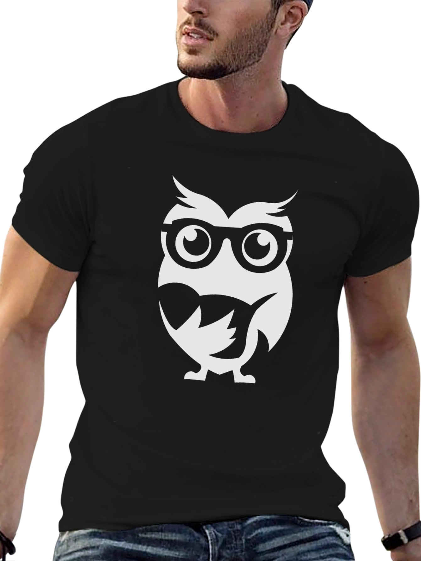 Black Owl Nerd T-Shirt - Stylish & Comfy