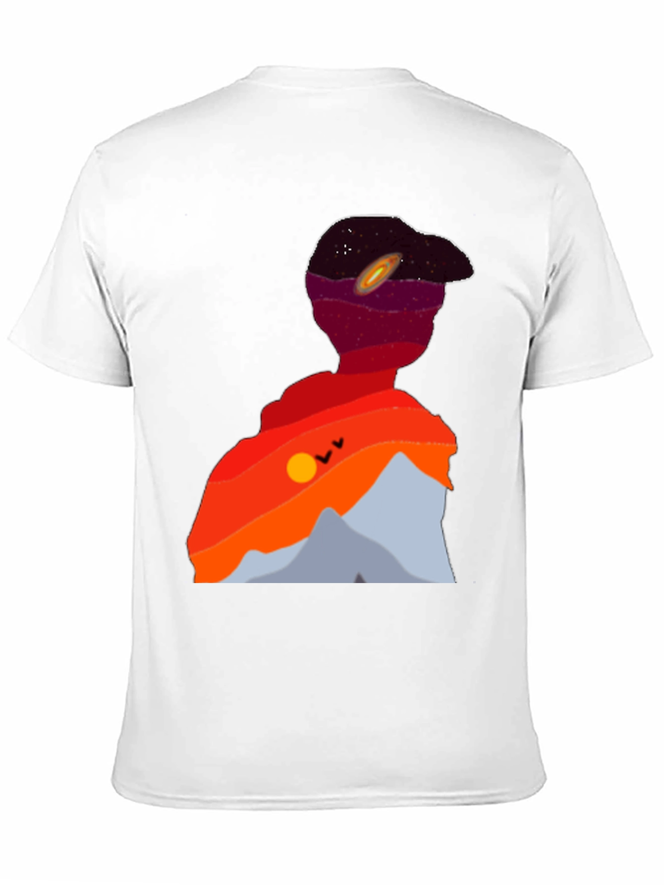 Cosmic Landscape Silhouette Graphic Tee - Black