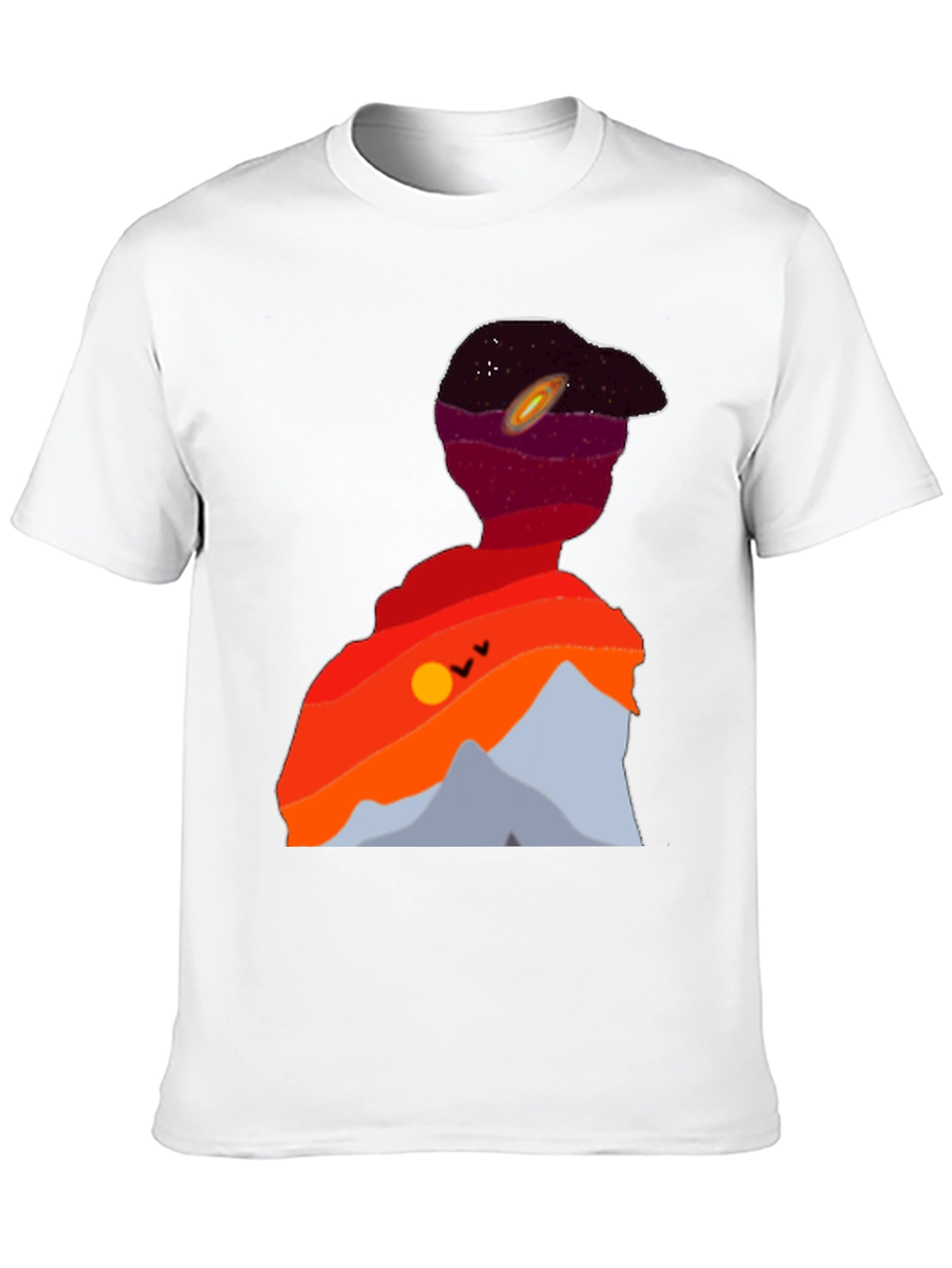 Cosmic Landscape Silhouette Graphic Tee - Black