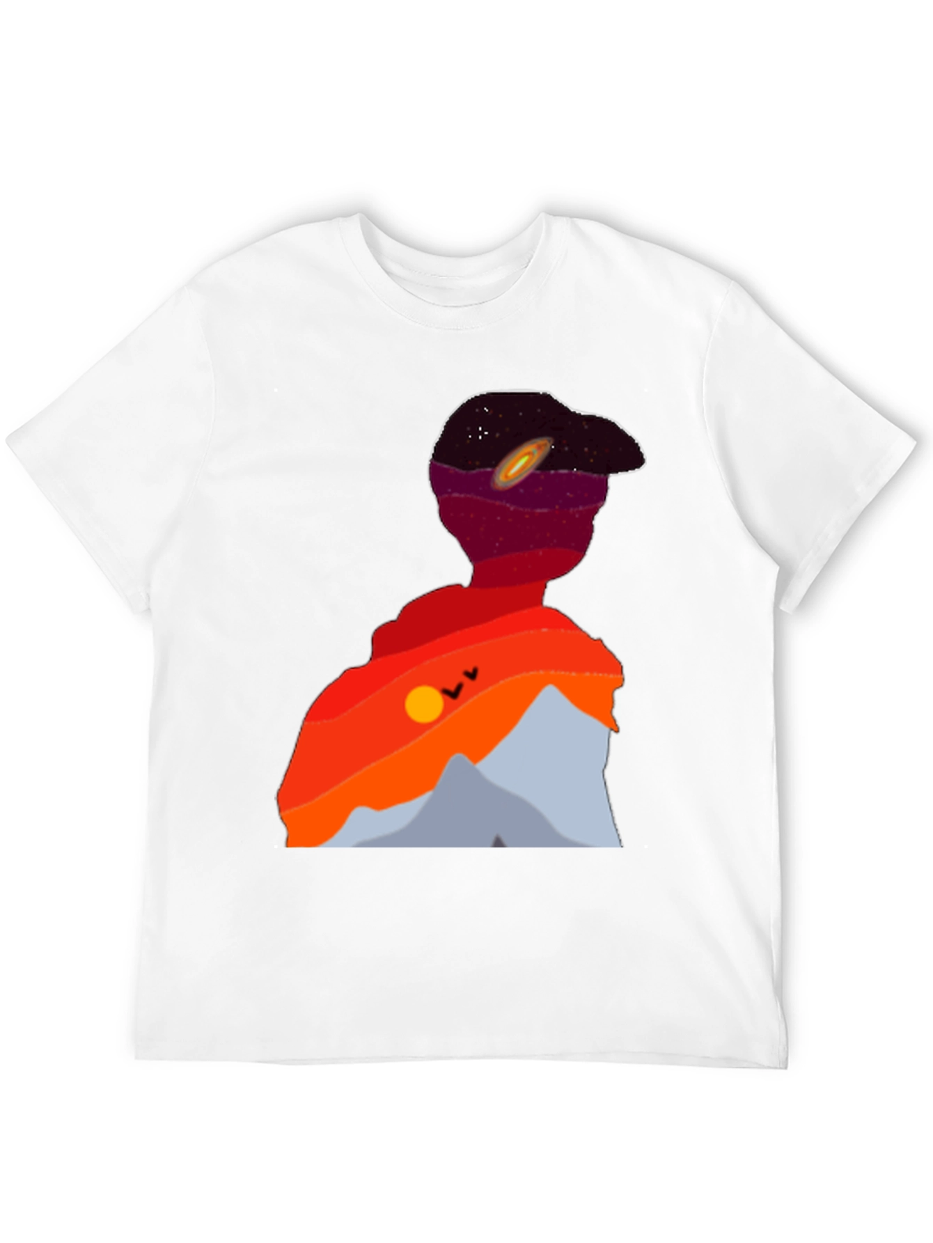 Cosmic Landscape Silhouette Graphic Tee - Black