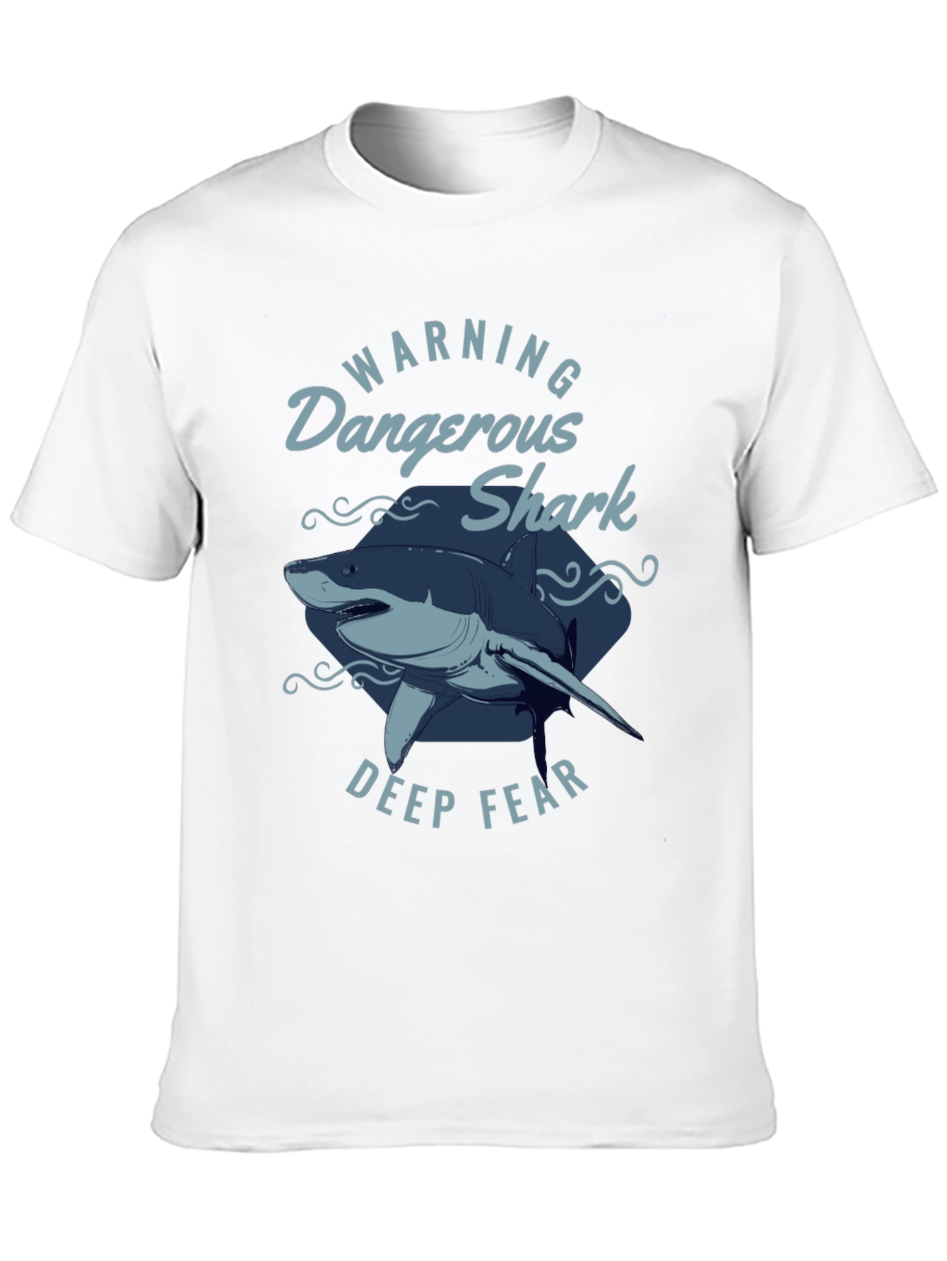 Dangerous Shark Graphic Print Black T-Shirt