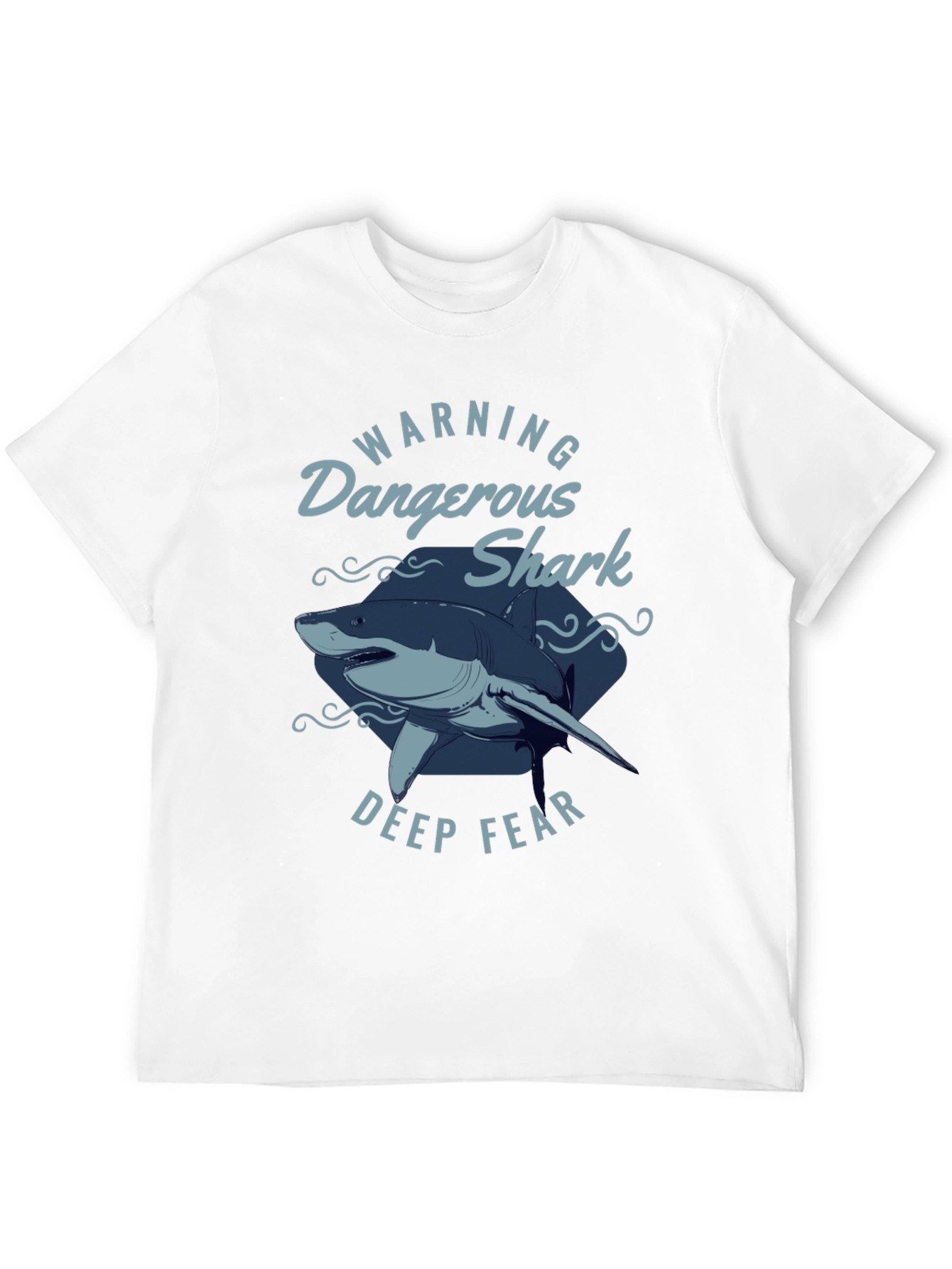 Dangerous Shark Graphic Print Black T-Shirt