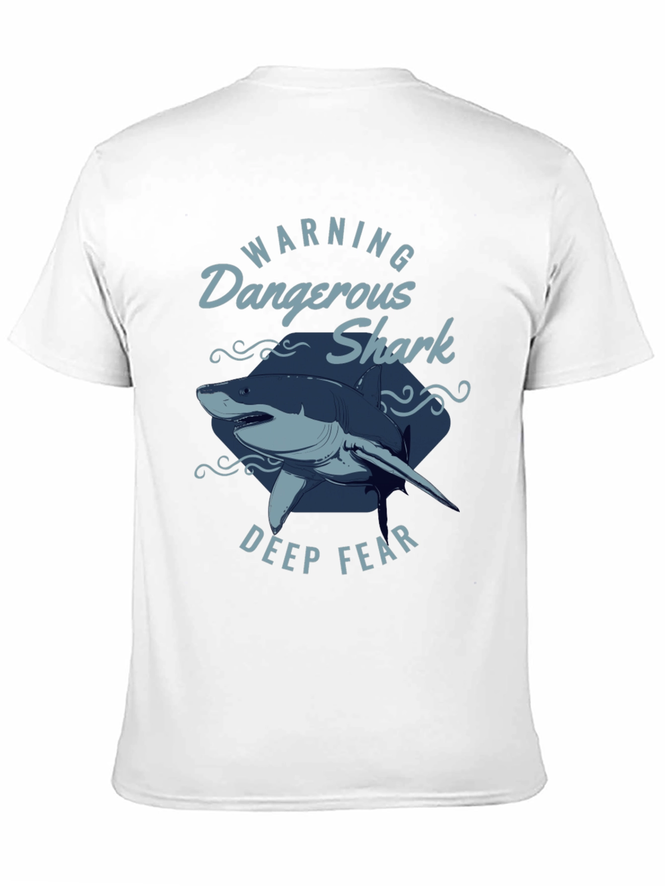 Dangerous Shark Graphic Print Black T-Shirt