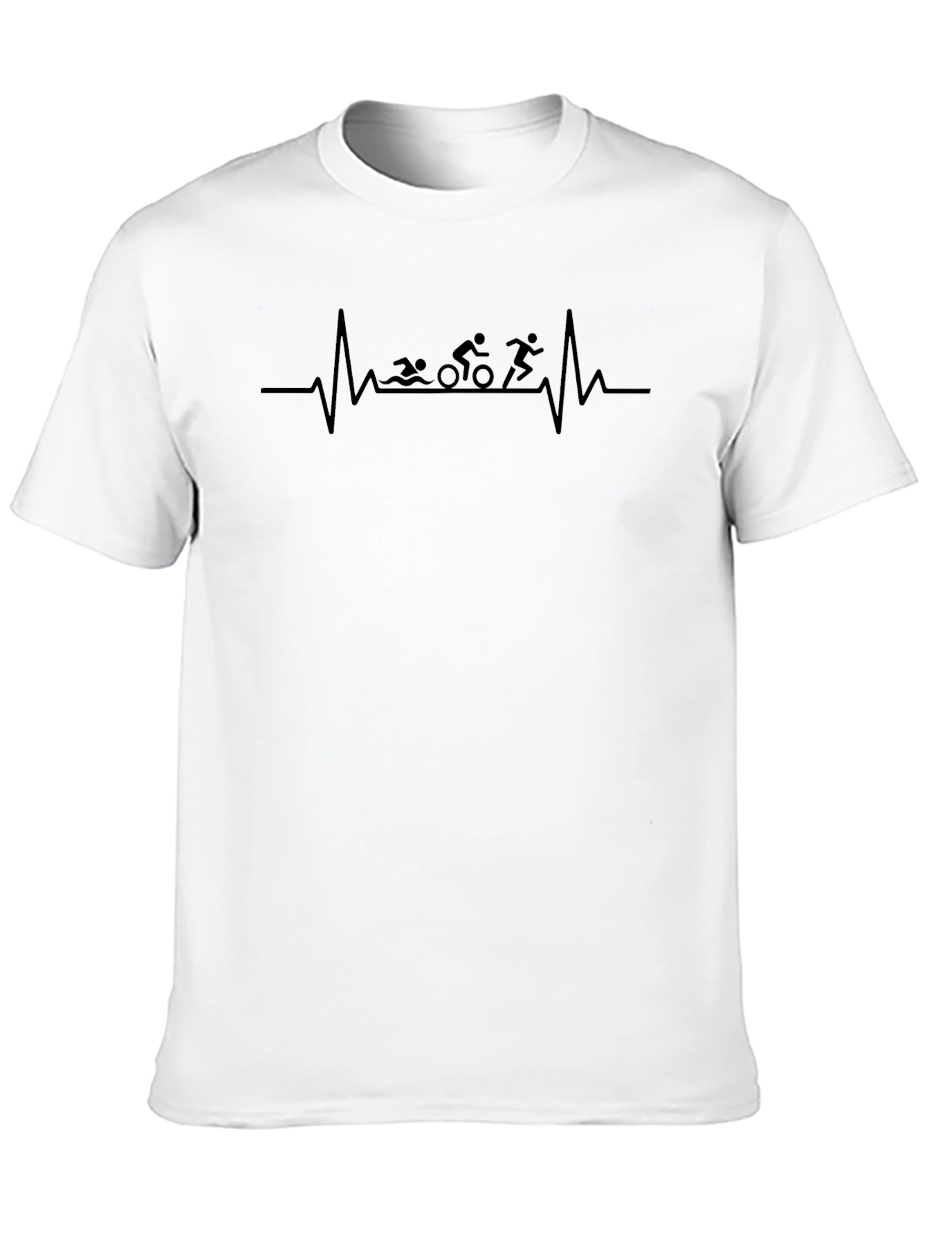 Triathlon Heartbeat T-Shirt - Swim Bike Run