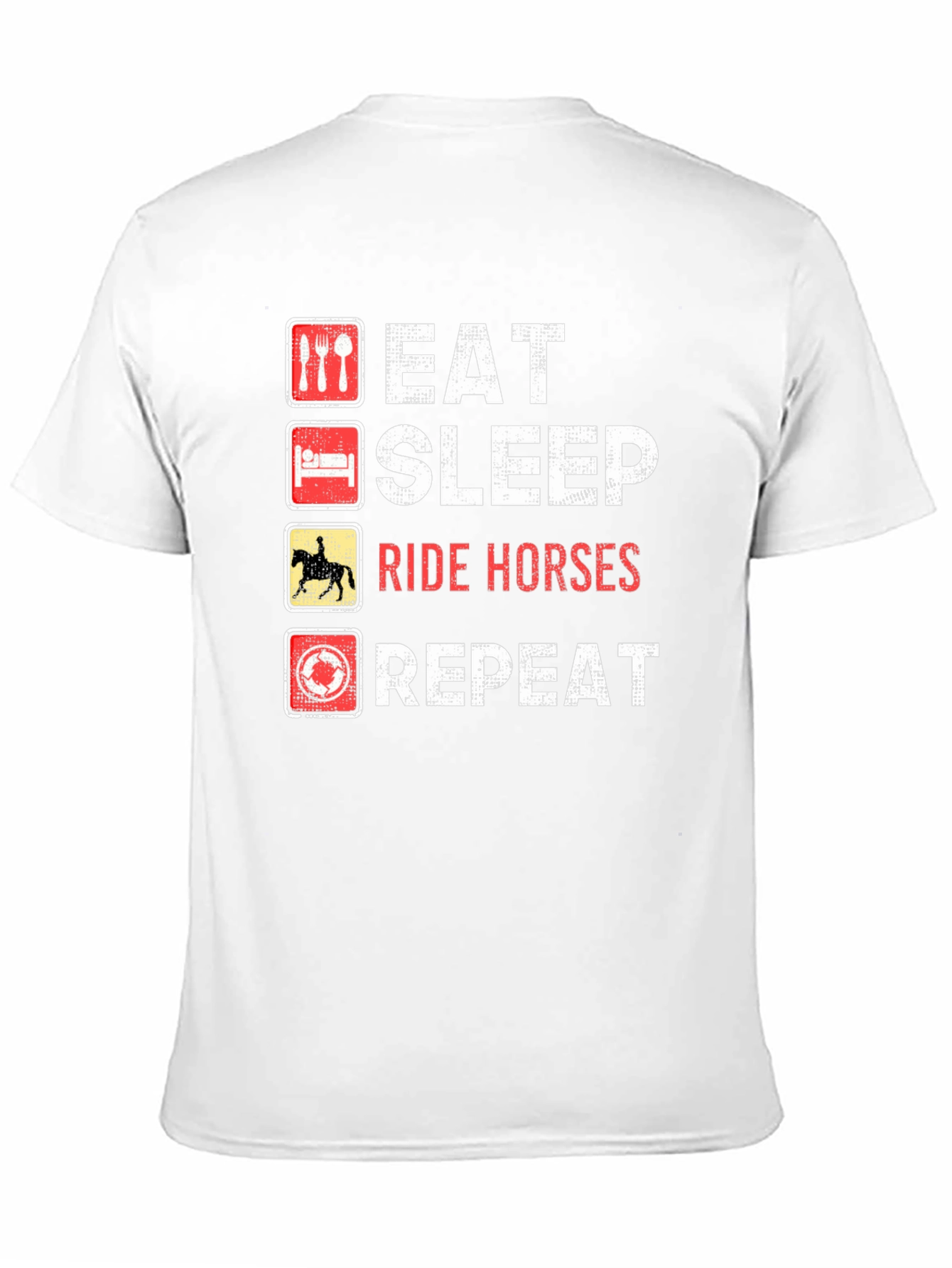 Eat Sleep Ride Horses Repeat Black T-Shirt