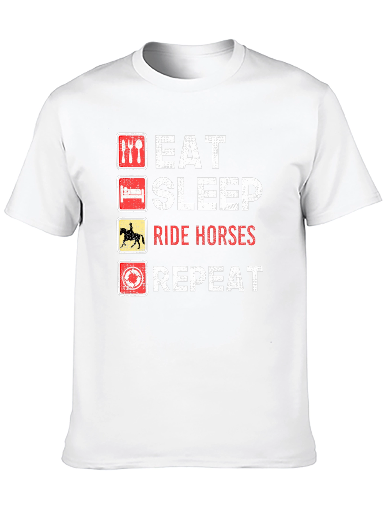 Eat Sleep Ride Horses Repeat Black T-Shirt