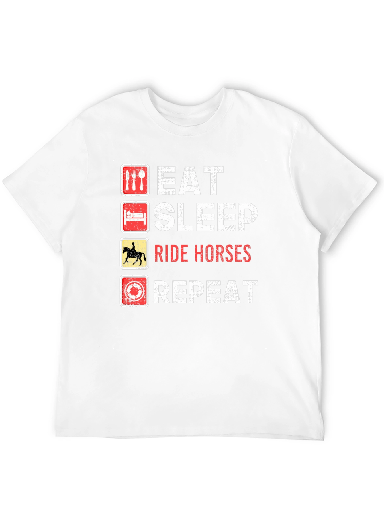 Eat Sleep Ride Horses Repeat Black T-Shirt