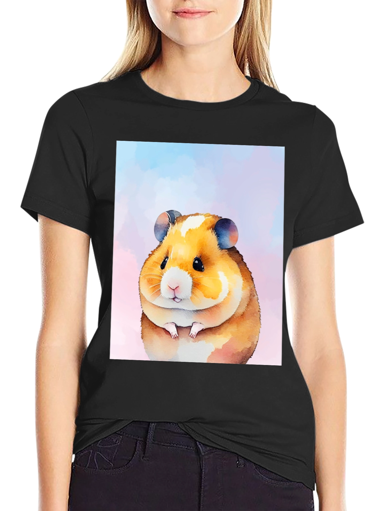 Hamster Watercolor Graphic T-Shirt