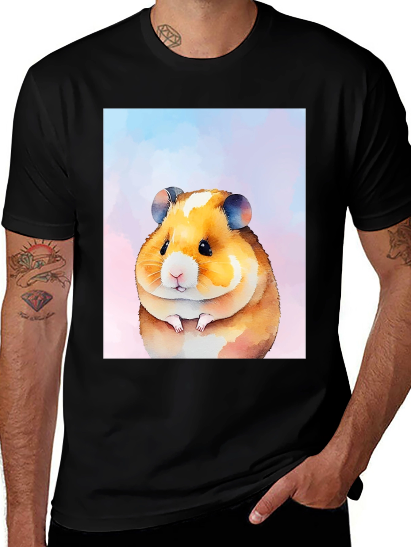 Hamster Watercolor Graphic T-Shirt