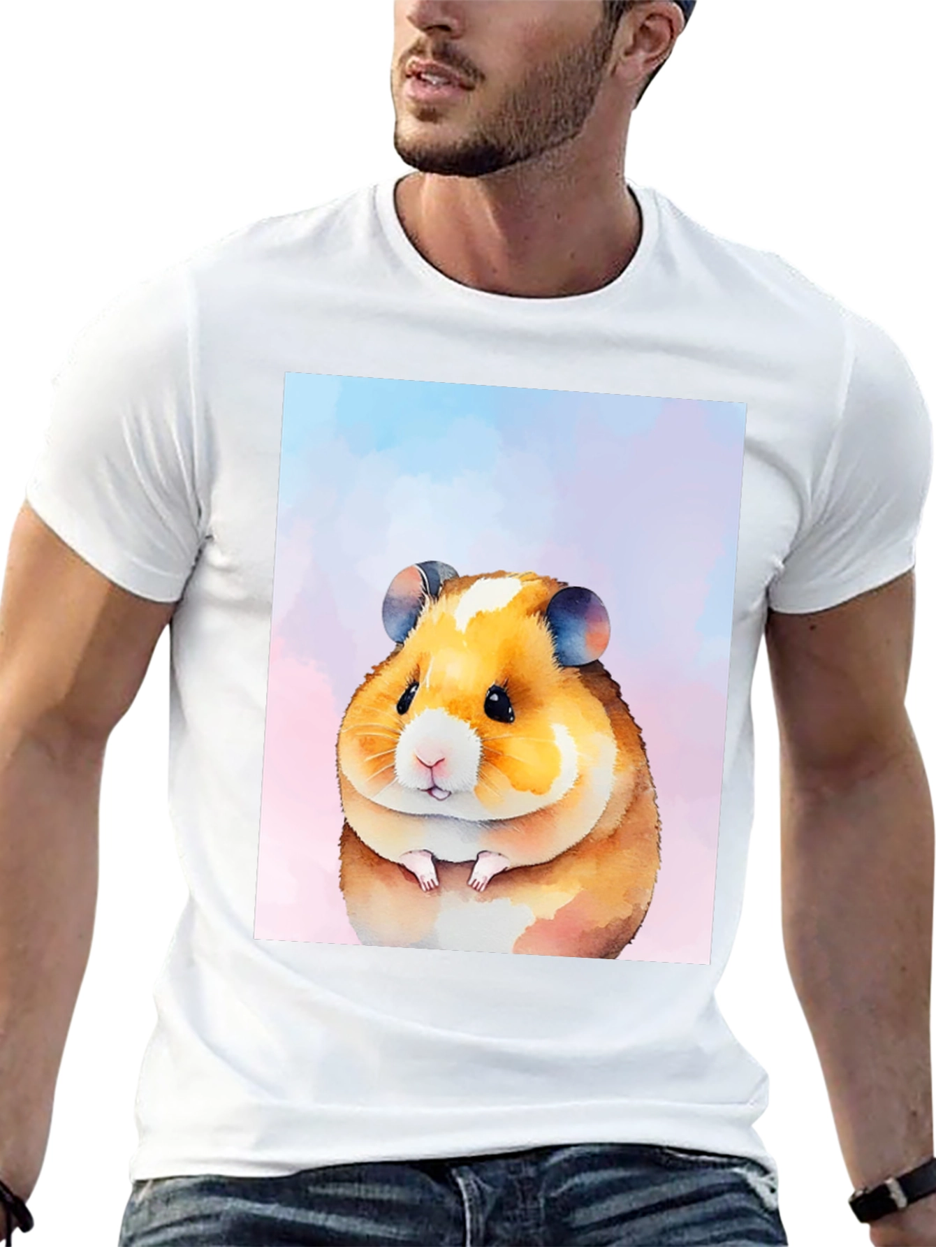 Hamster Watercolor Graphic T-Shirt
