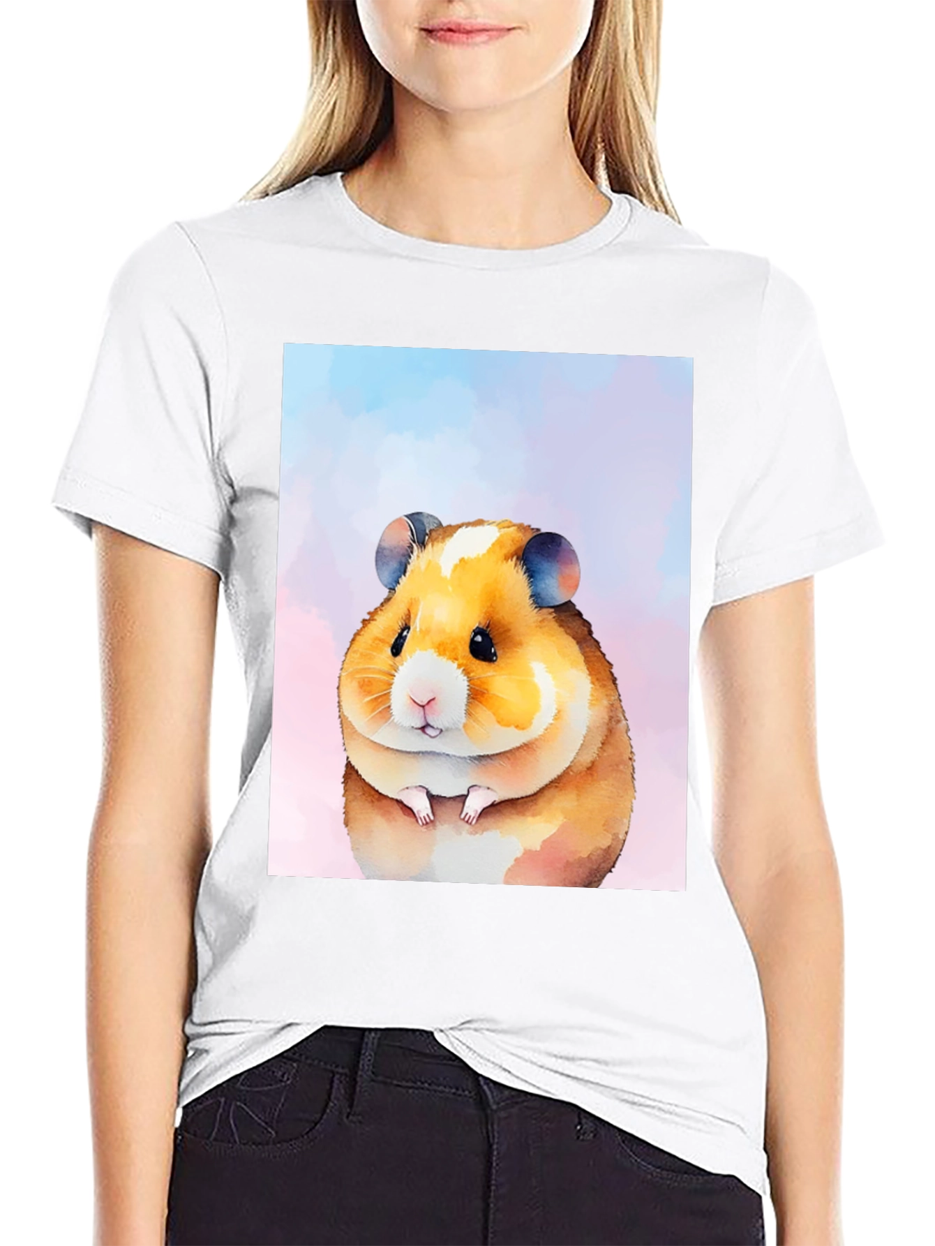 Hamster Watercolor Graphic T-Shirt