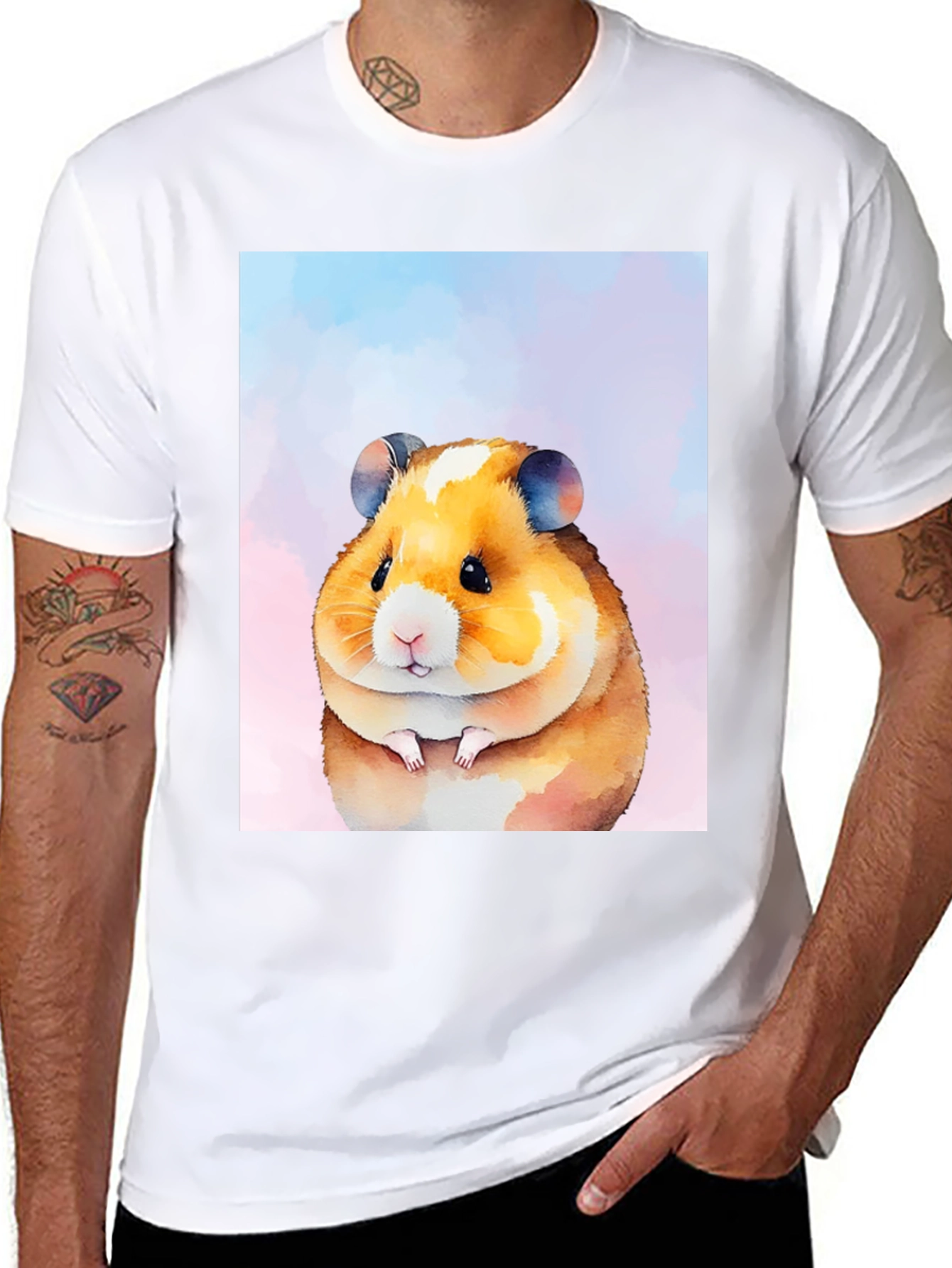 Hamster Watercolor Graphic T-Shirt