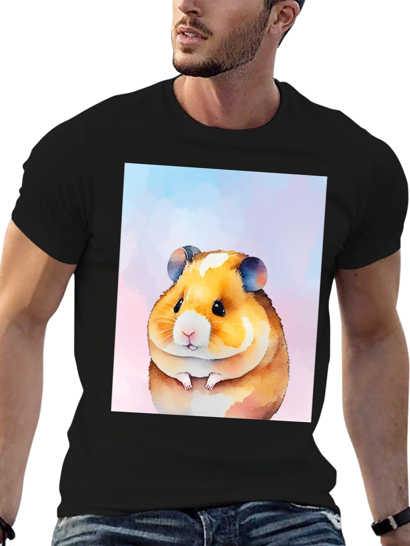 Hamster Watercolor Graphic T-Shirt