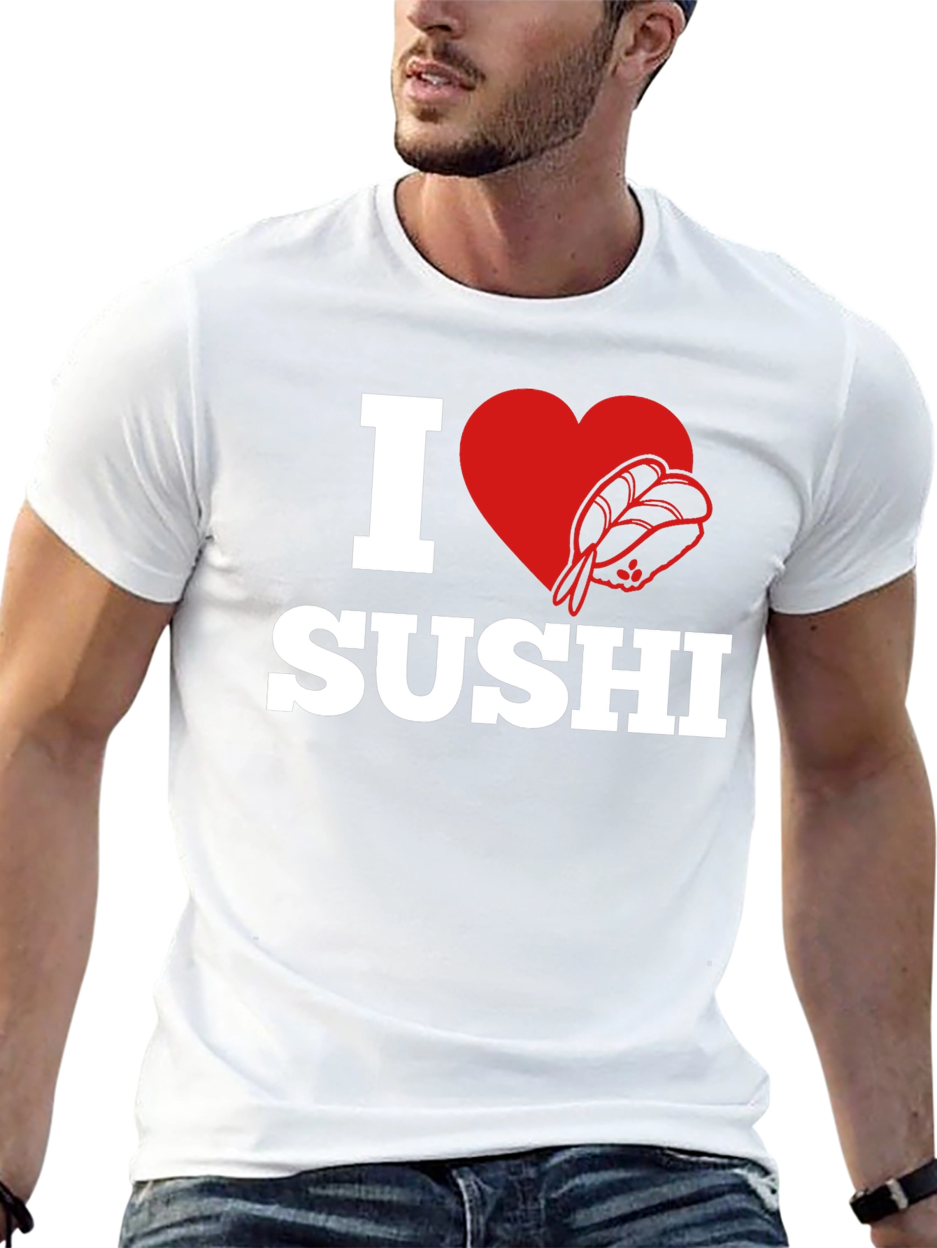 I Love Sushi Graphic Tee - Black
