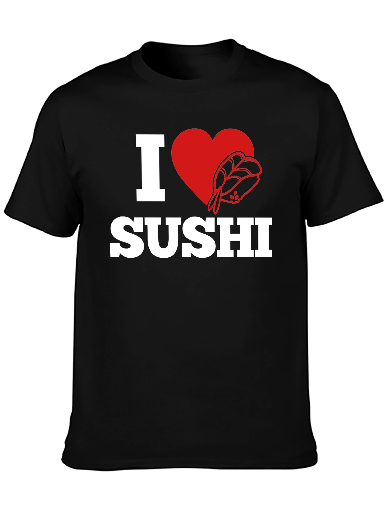 I Love Sushi Graphic Tee - Black
