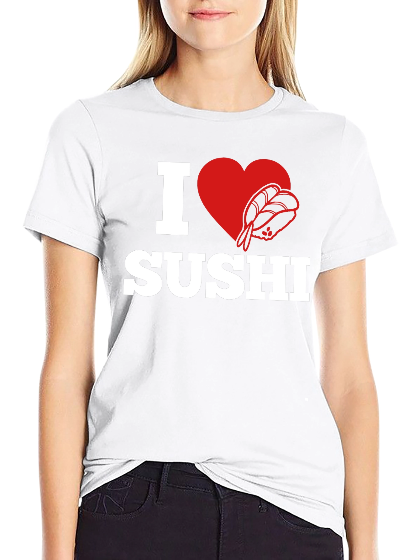 I Love Sushi Graphic Tee - Black