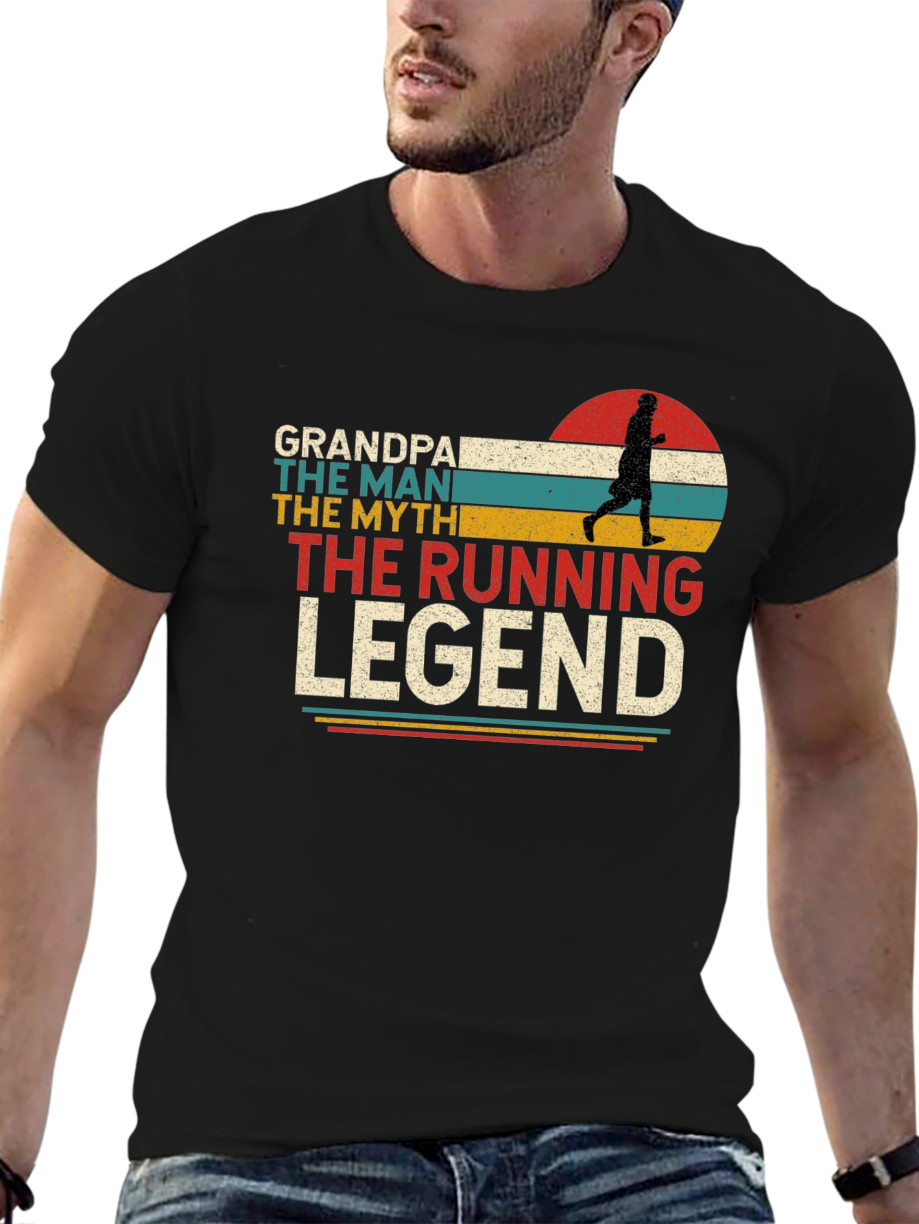 Grandpa Running Legend Graphic T-Shirt