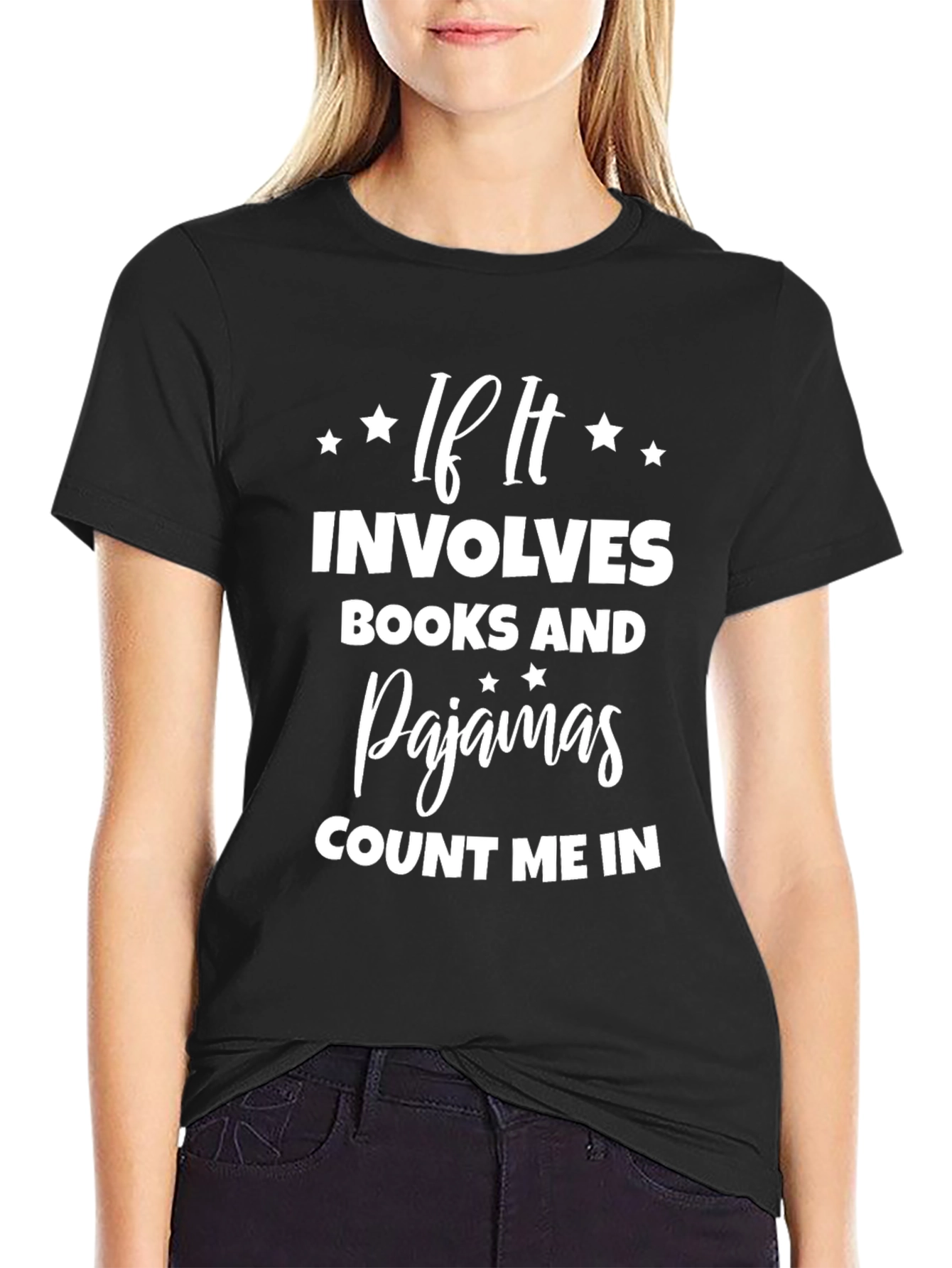 Books and Pajamas Graphic Tee - Casual Style