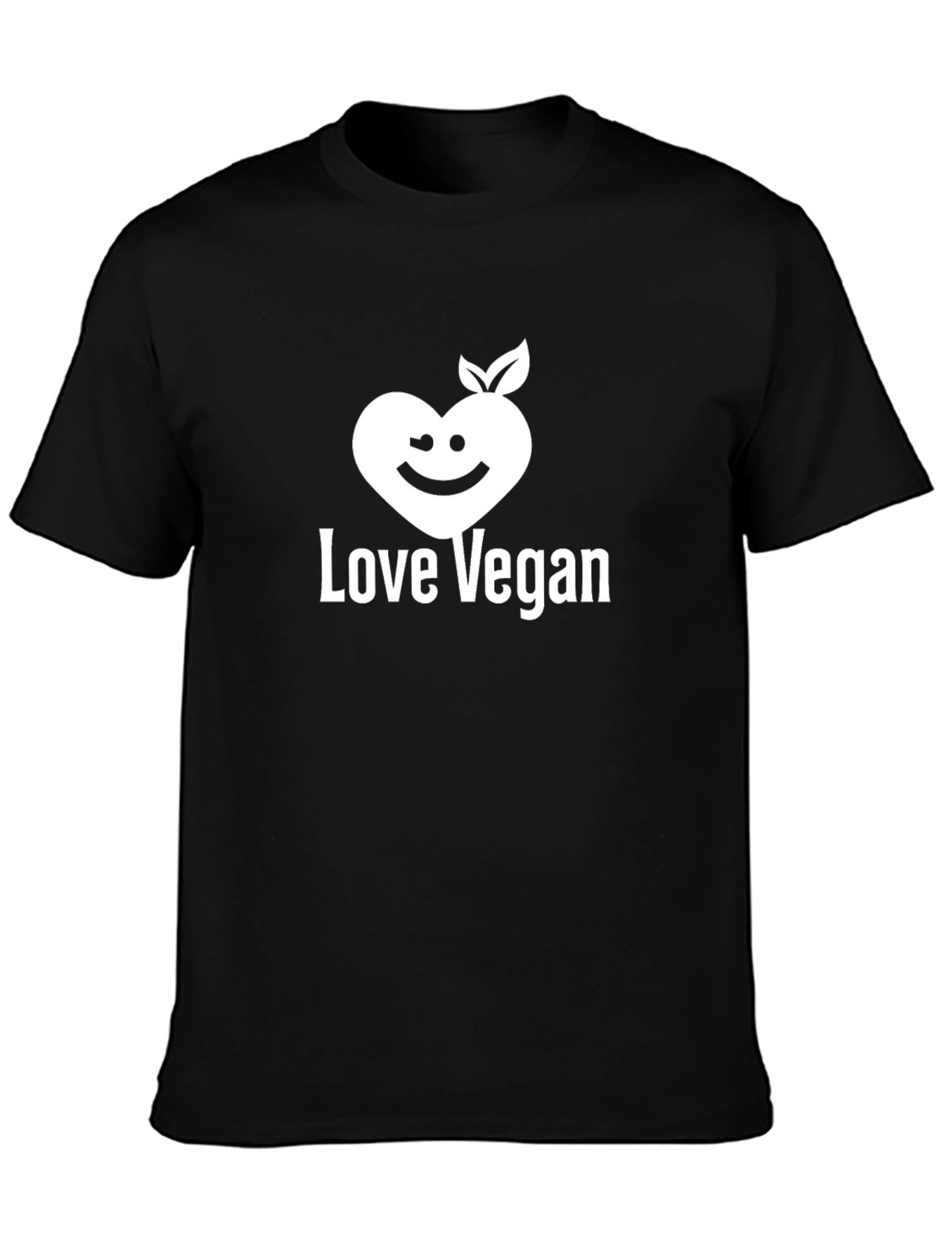 Love Vegan Graphic Tee - Black Cotton Blend