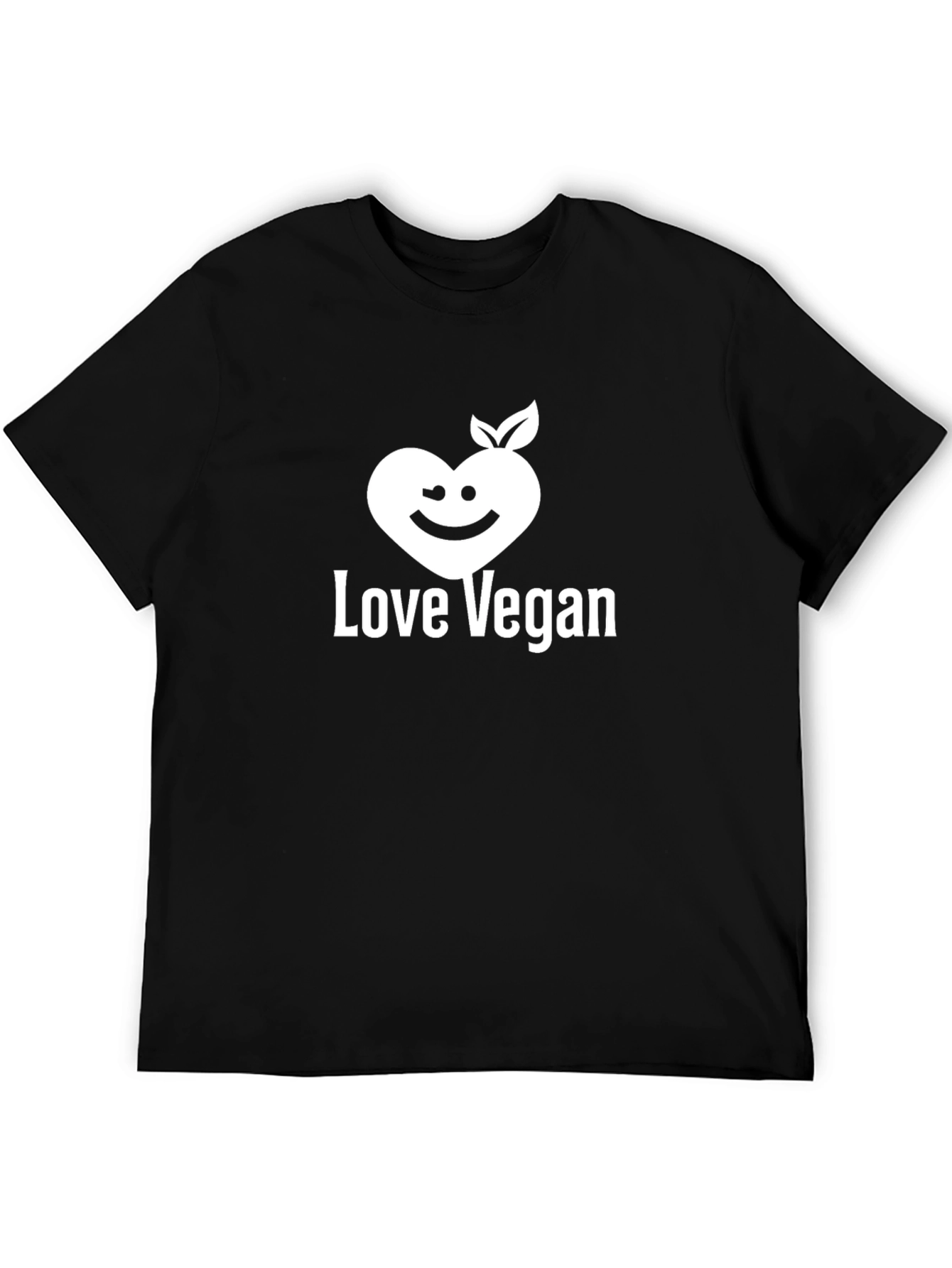 Love Vegan Graphic Tee - Black Cotton Blend
