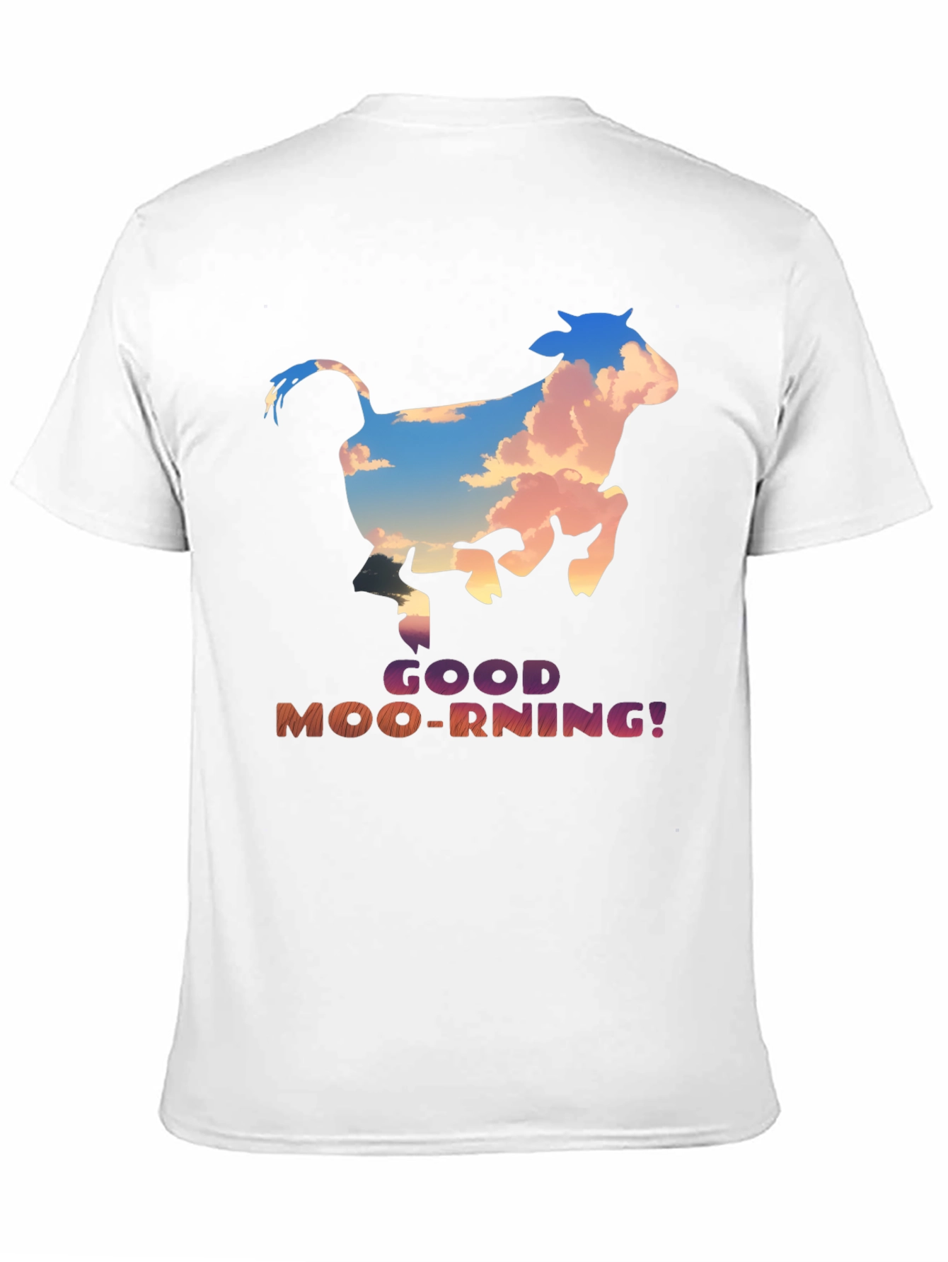 Good Moo-rning! Cow Graphic Print T-Shirt