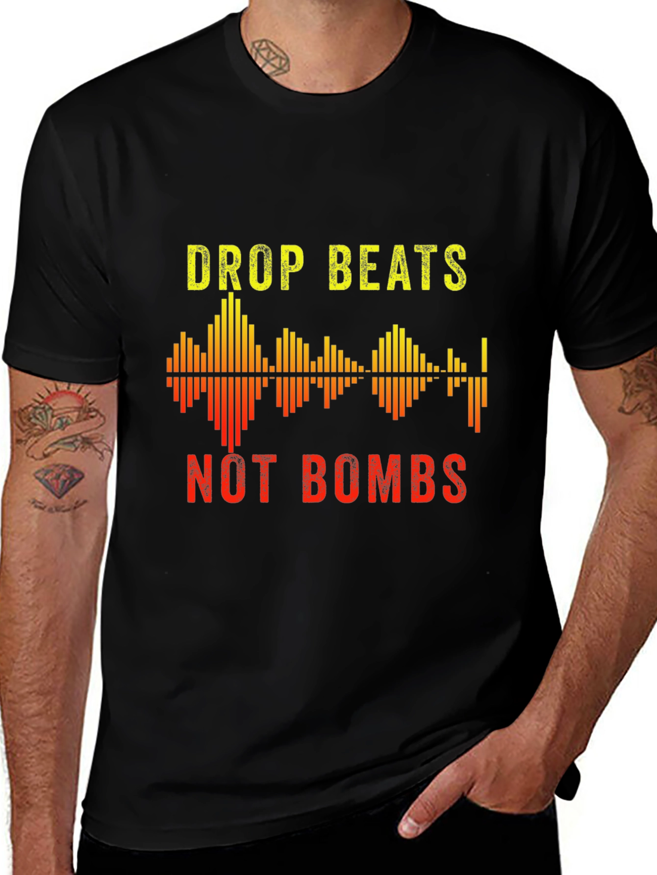 Drop Beats Not Bombs Graphic T-Shirt