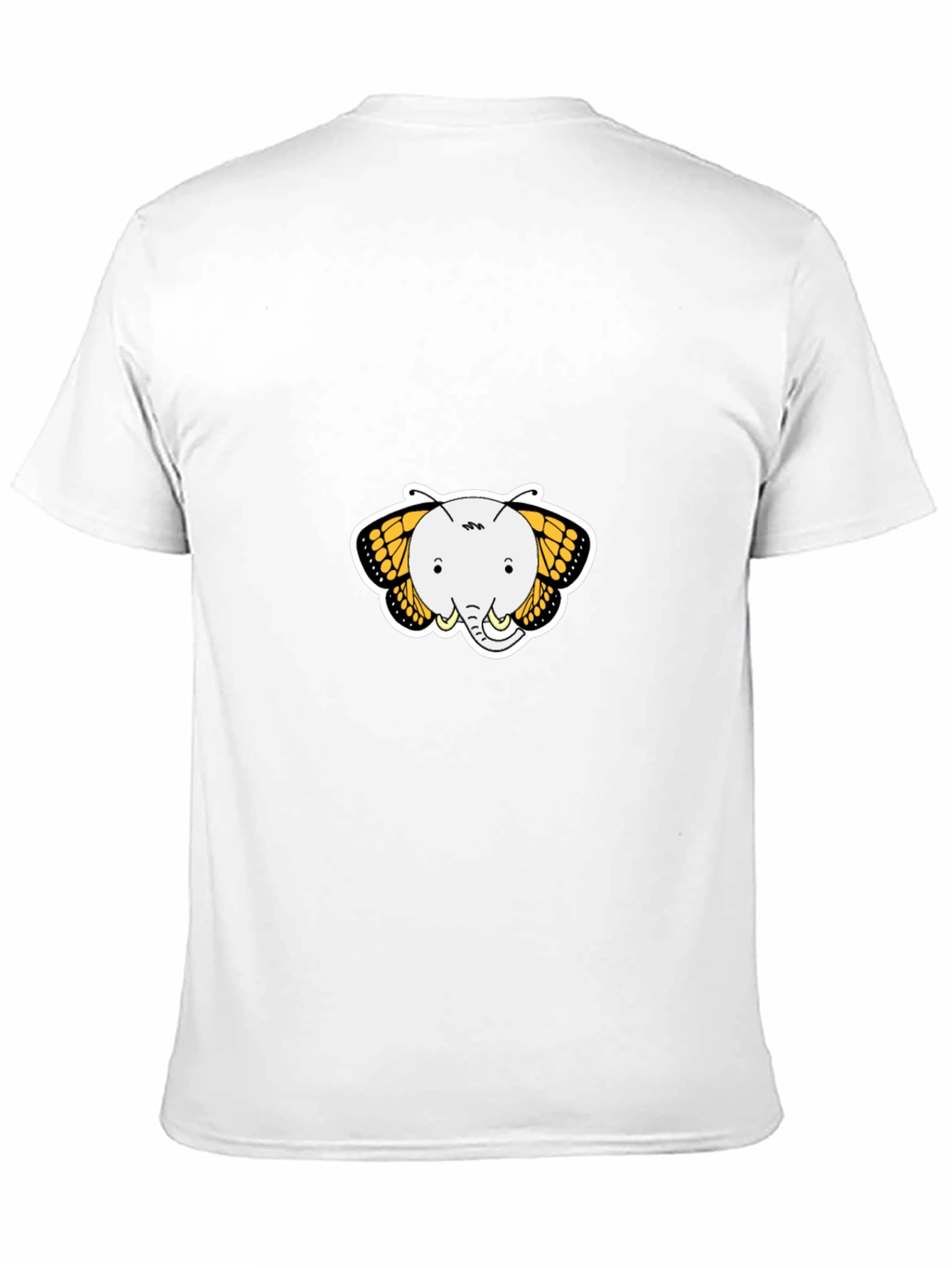 Elephant Butterfly Graphic Tee - Black Cotton T-Shirt