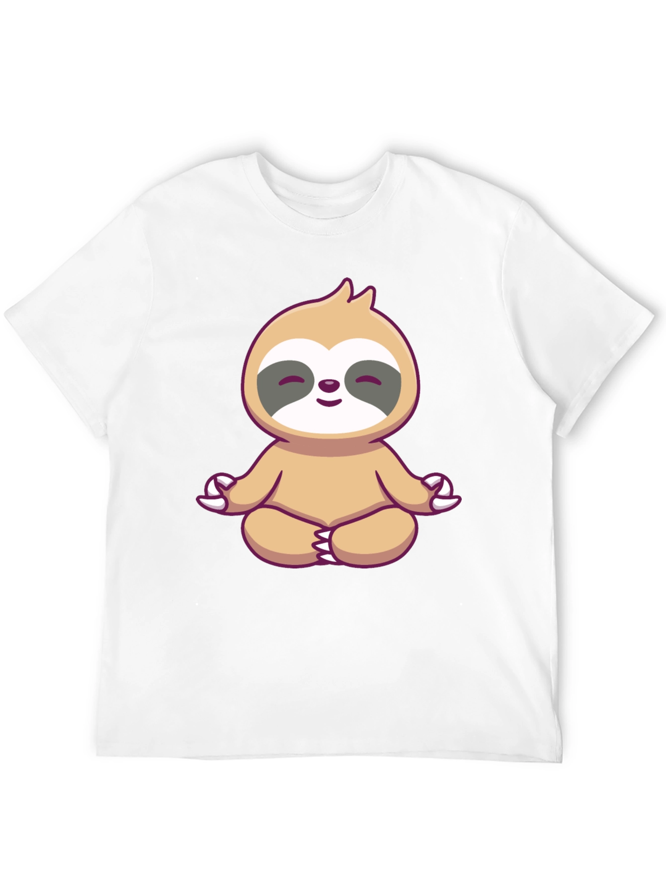 Zen Sloth Graphic Tee - Black Cotton T-Shirt
