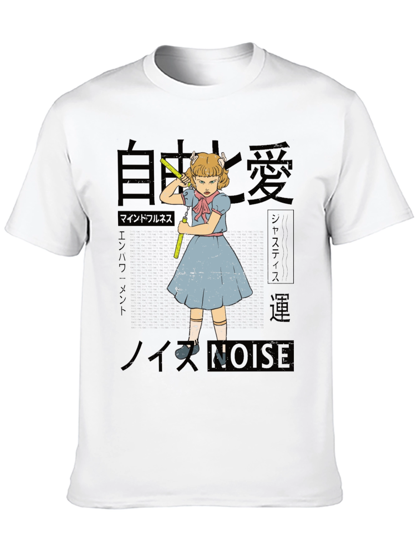 Anime Graphic Print Black T-Shirt