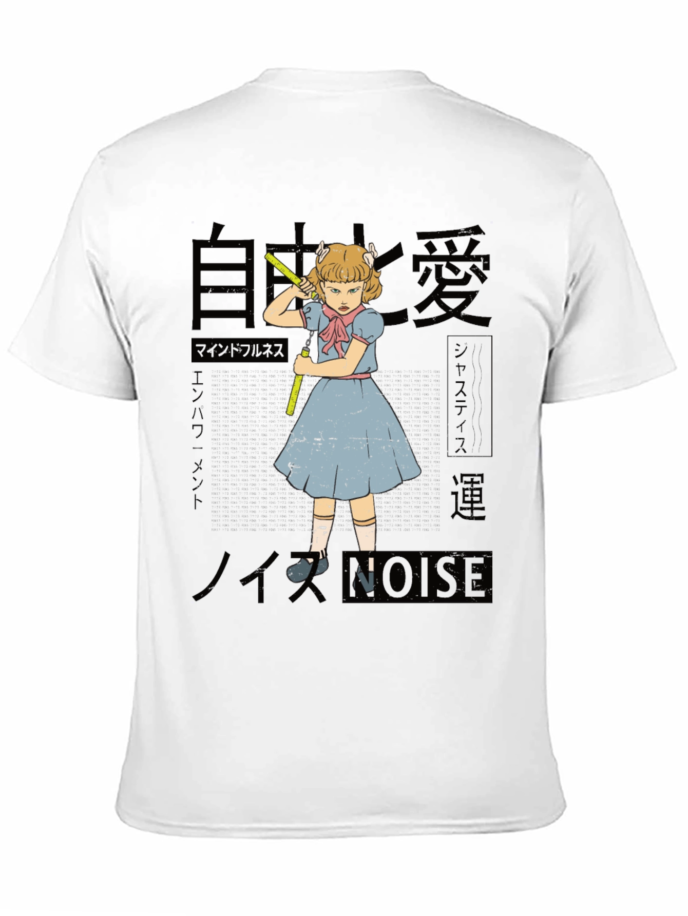 Anime Graphic Print Black T-Shirt