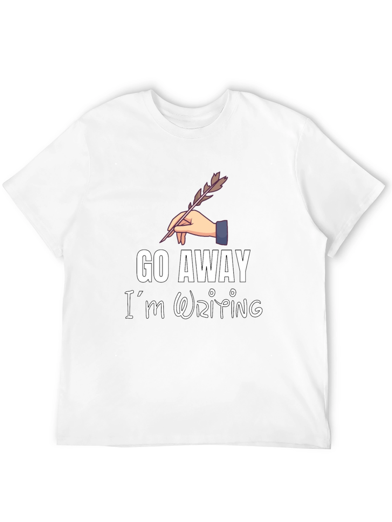 Go Away Im Writing T-Shirt - Black