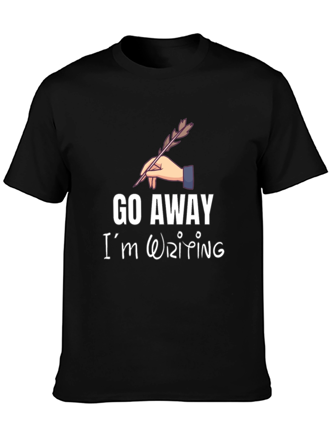 Go Away Im Writing T-Shirt - Black