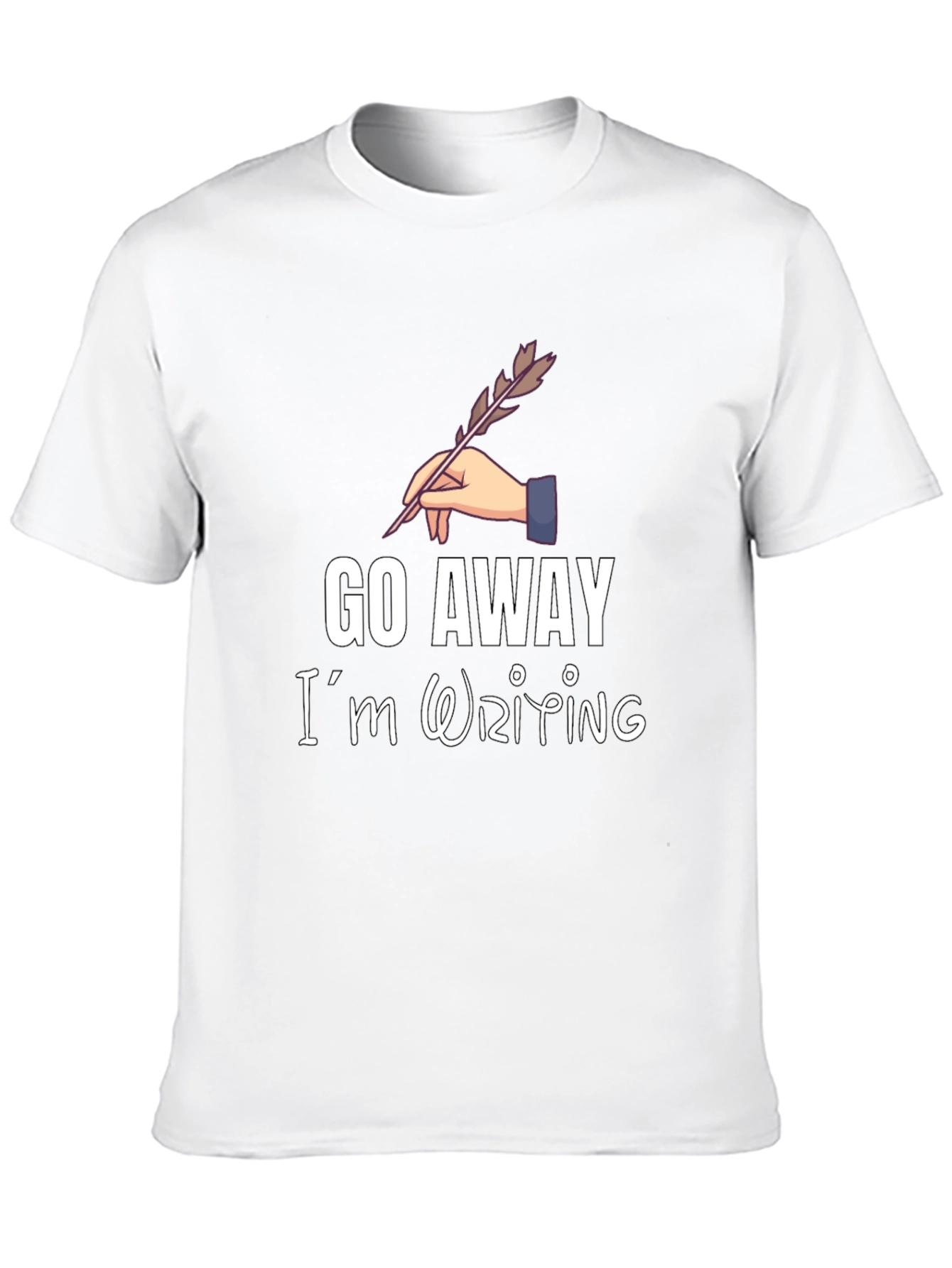 Go Away Im Writing T-Shirt - Black