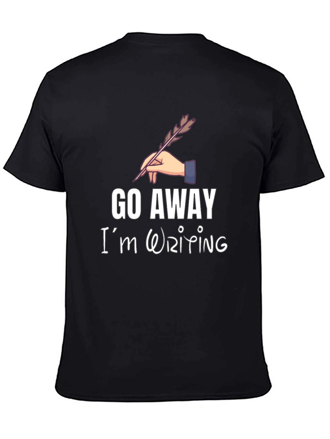 Go Away Im Writing T-Shirt - Black