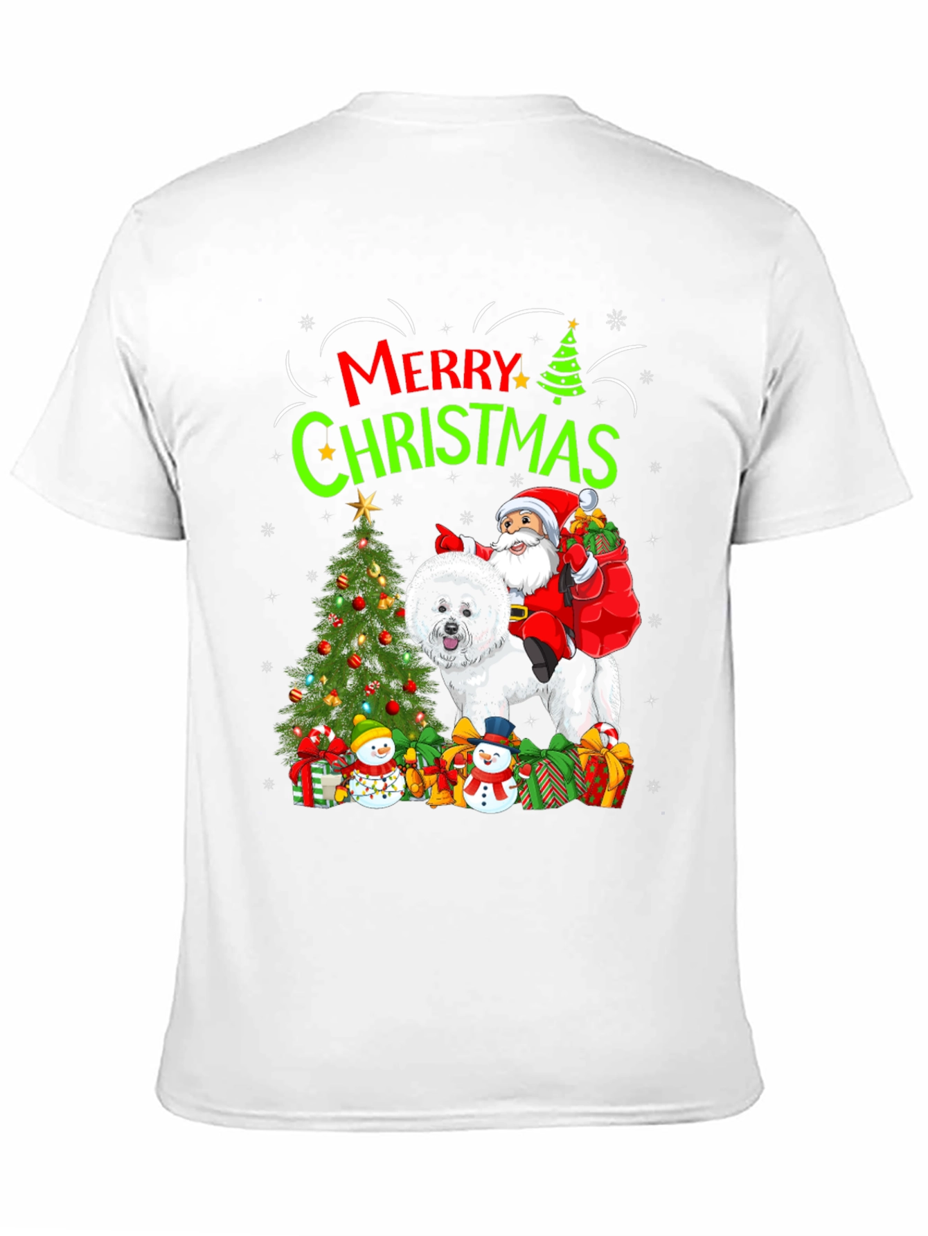 Merry Christmas Dog Santa Graphic Tee