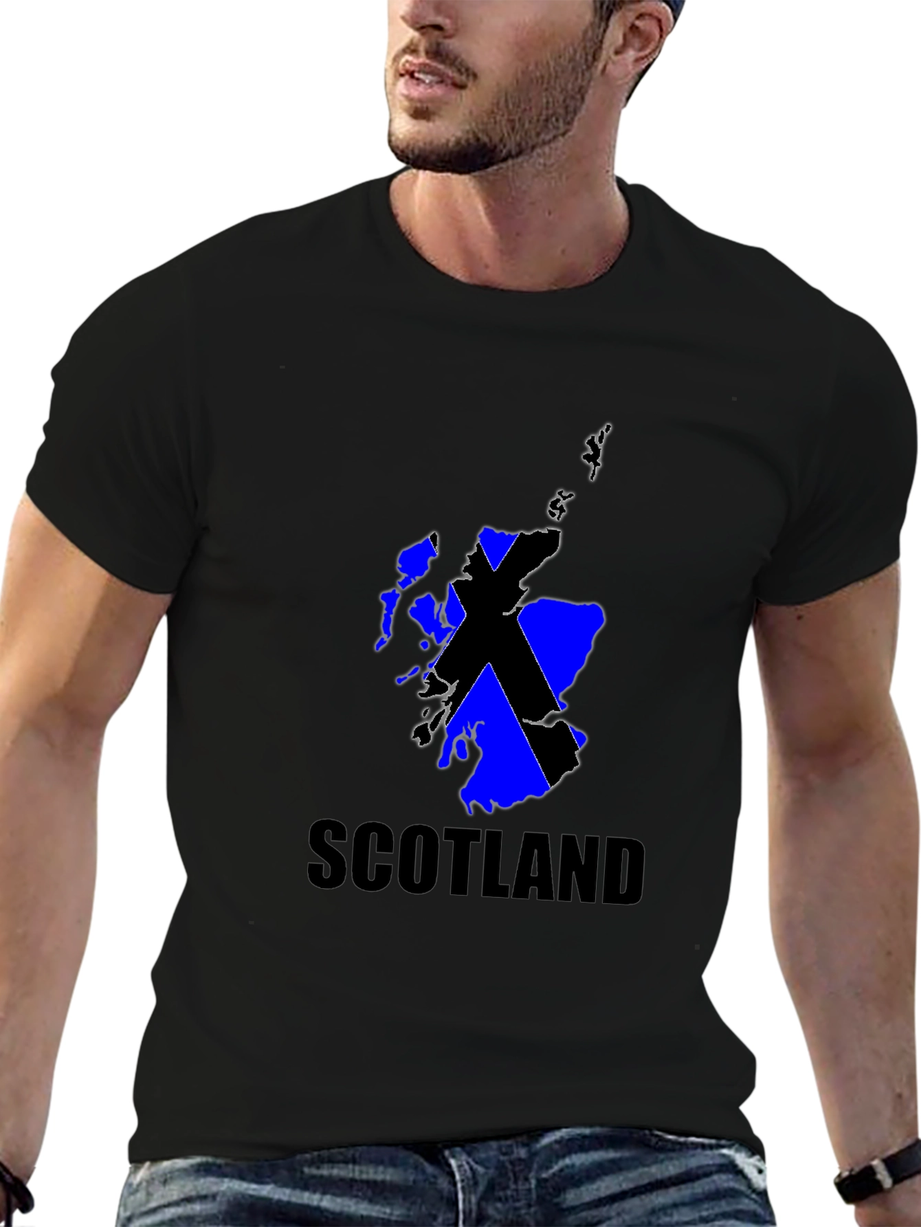 Scotland Flag Graphic Black T-Shirt