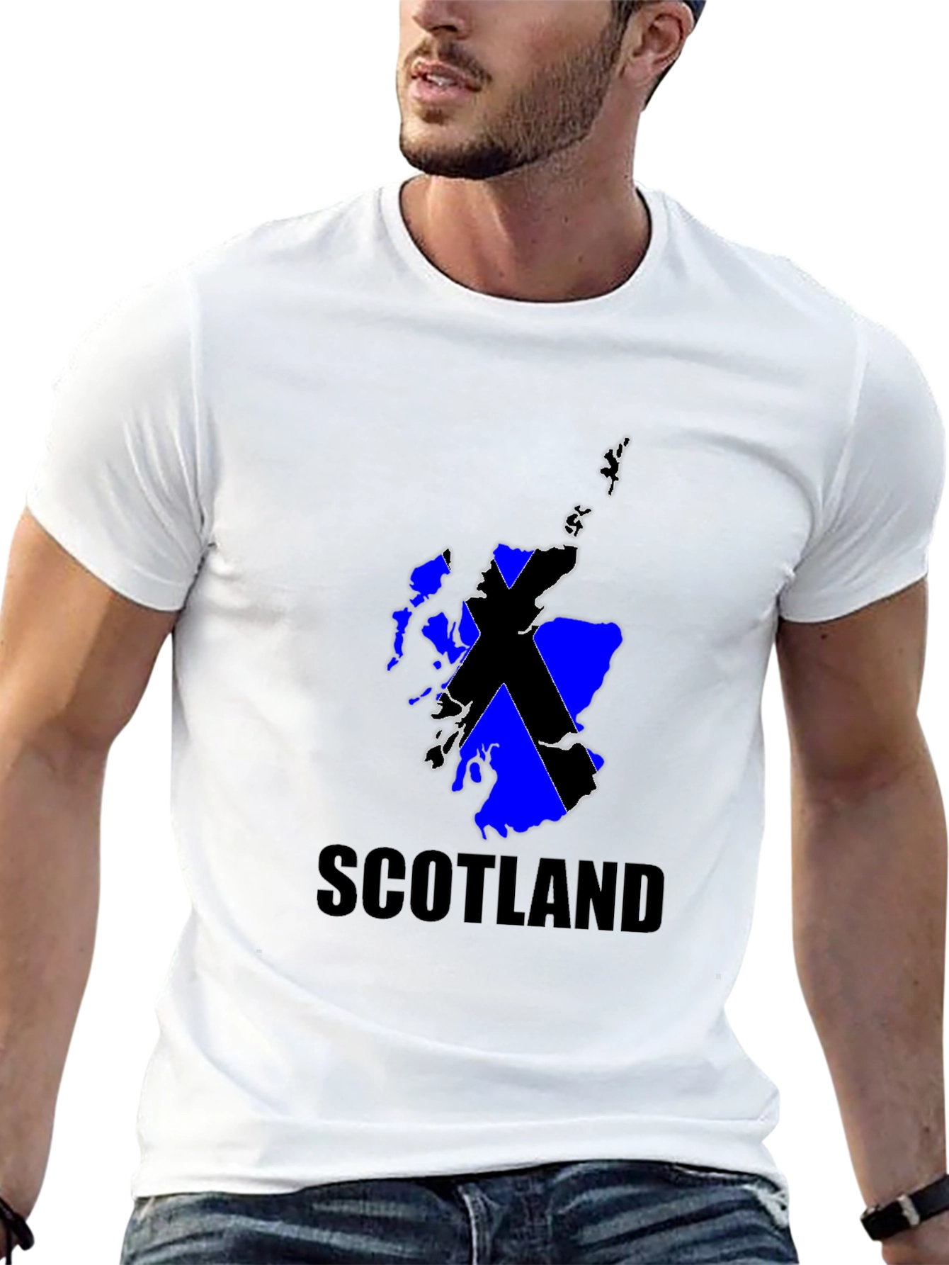 Scotland Flag Graphic Black T-Shirt