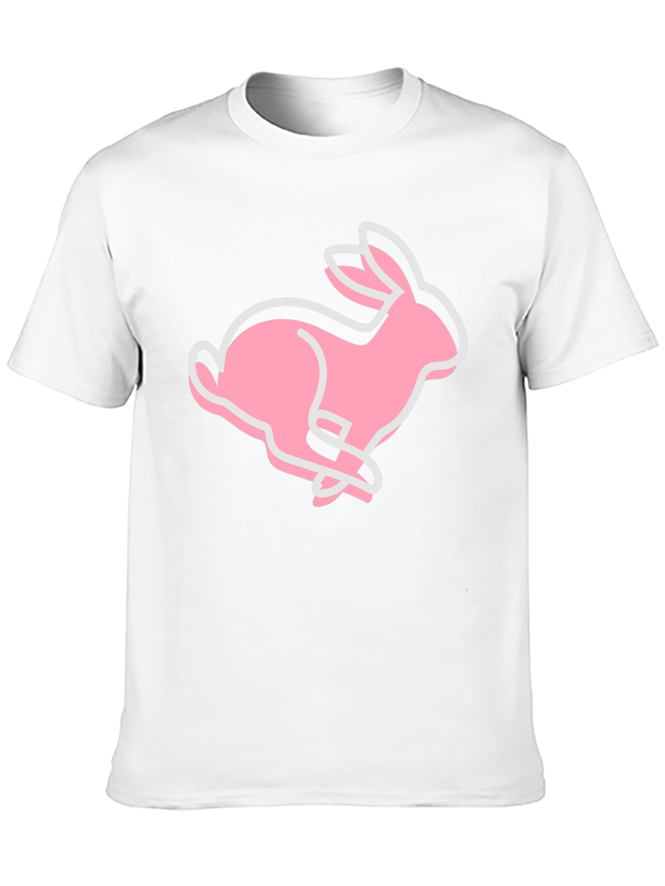 Pink Bunny Graphic Tee - Soft Cotton Blend