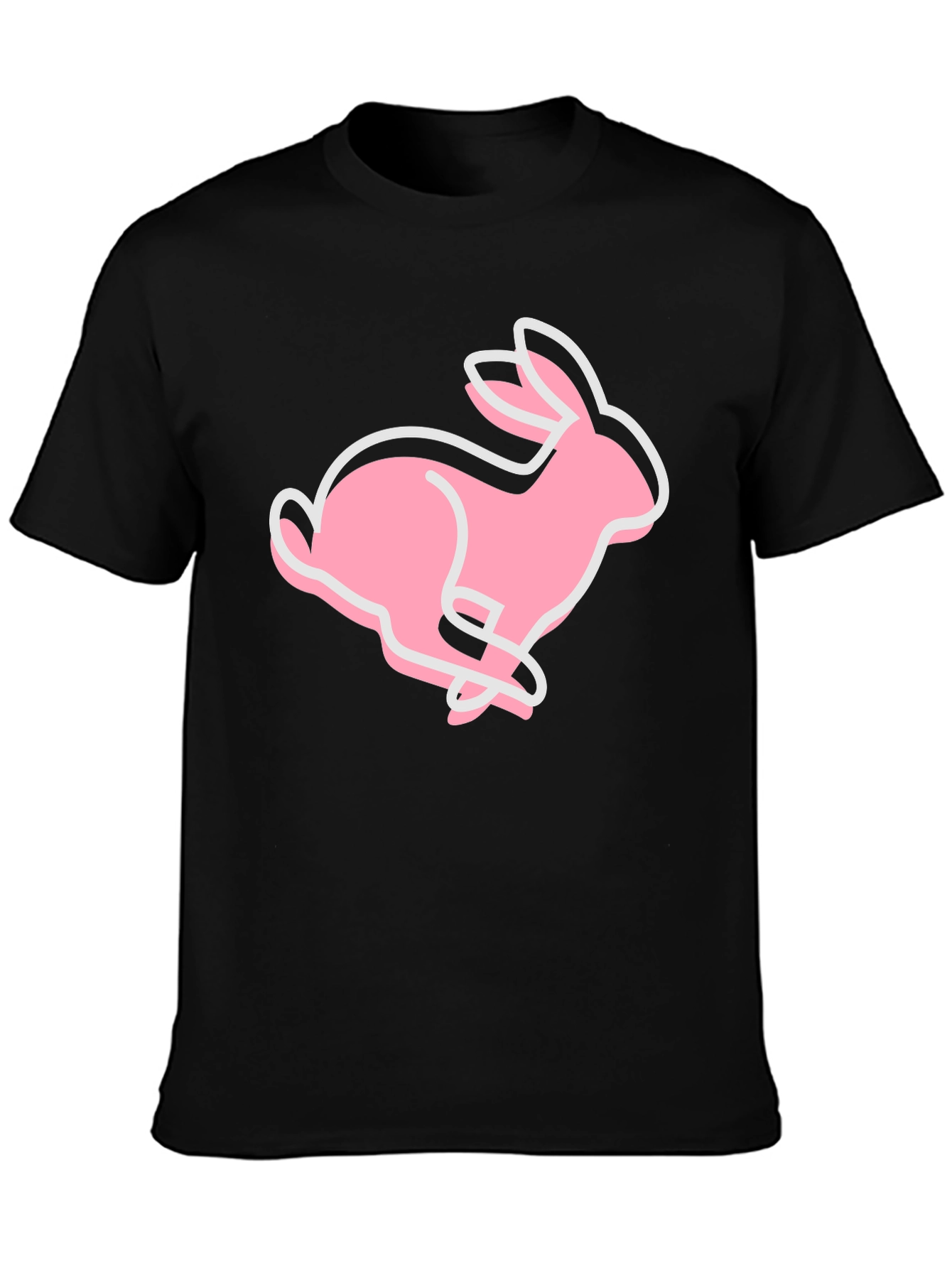 Pink Bunny Graphic Tee - Soft Cotton Blend