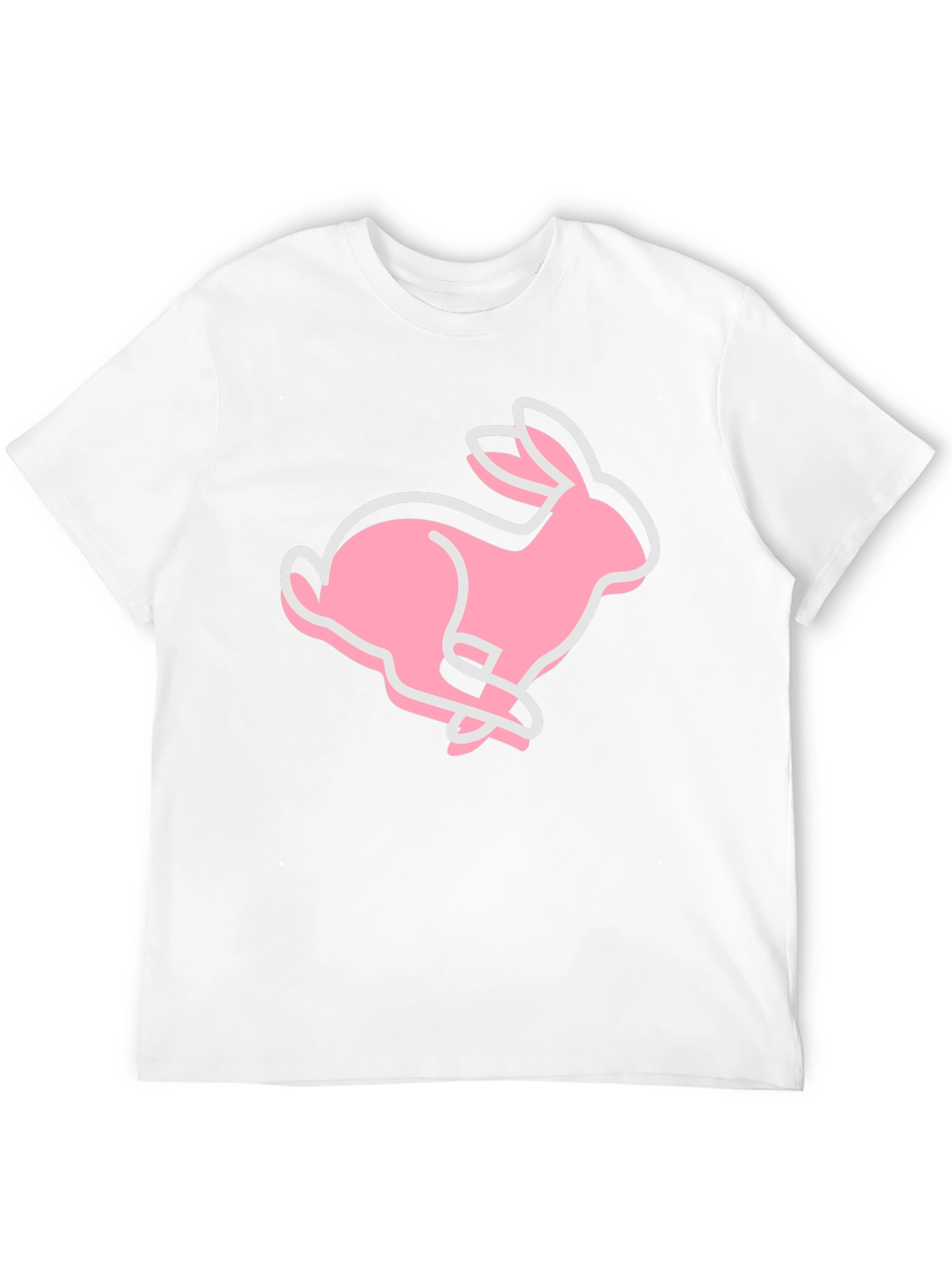 Pink Bunny Graphic Tee - Soft Cotton Blend